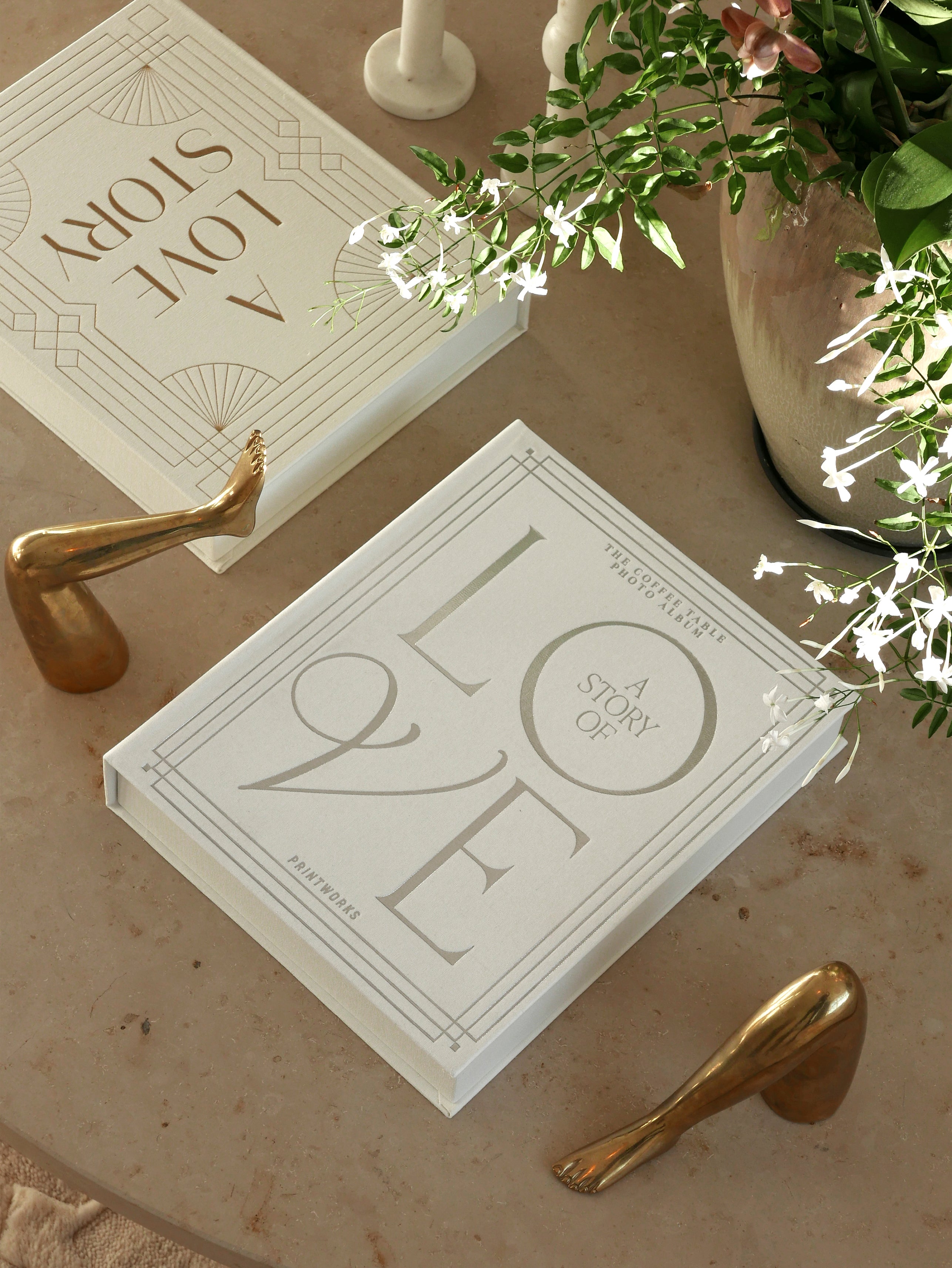 A STORY OF LOVE White Photo Album with Silver