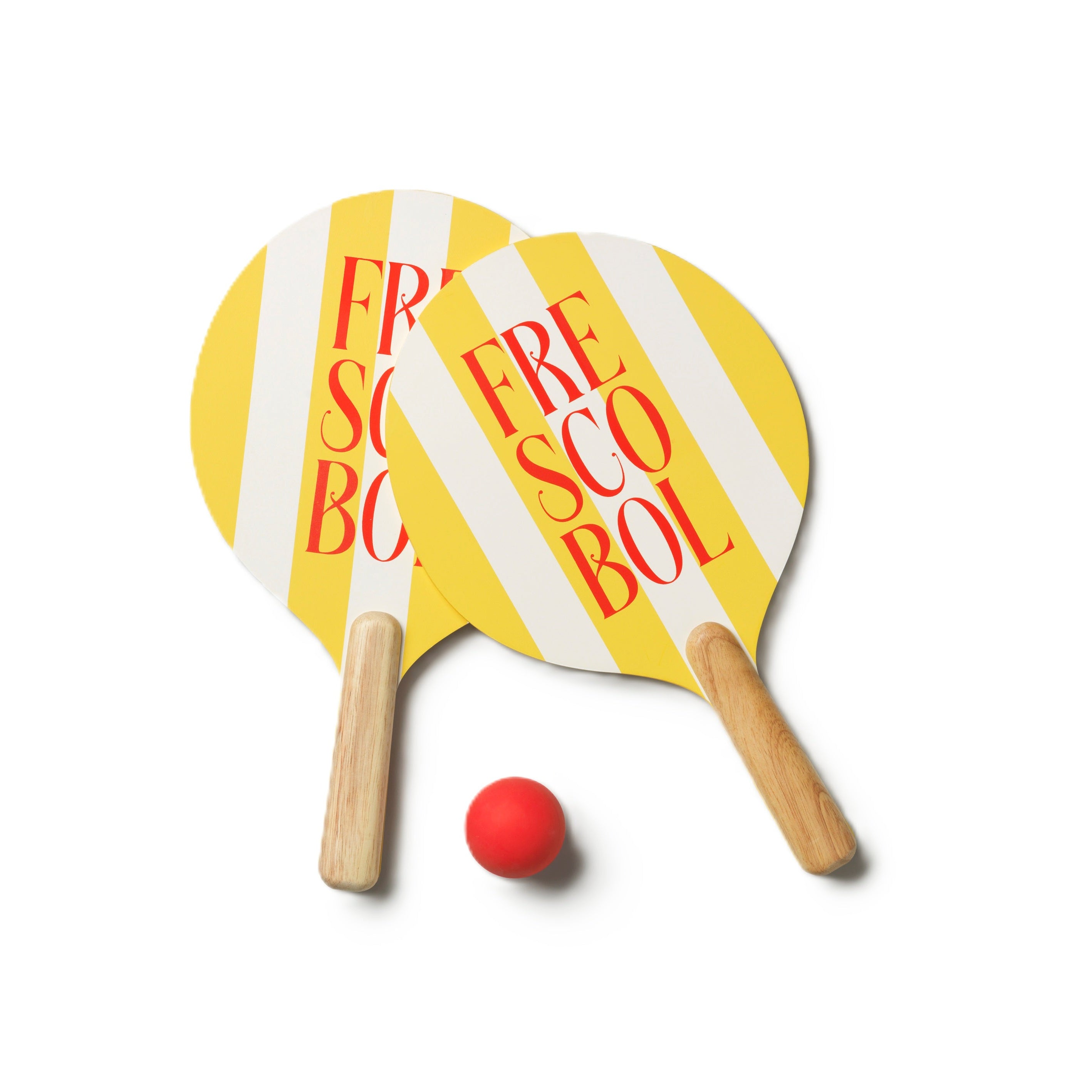 FRESCOBOL Beach Tennis Paddles Yellow with White and Red
