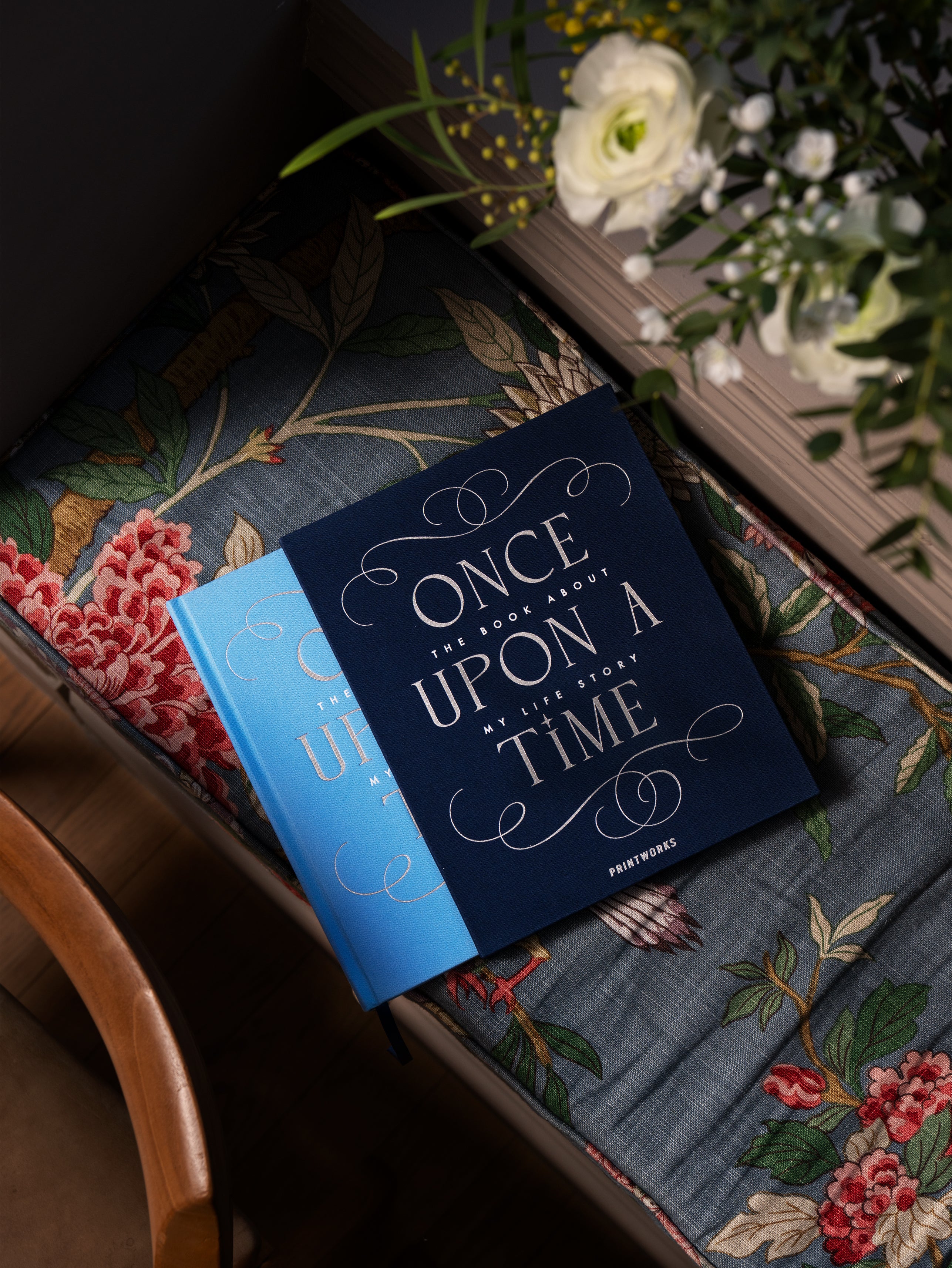 Herinneringsboek ONCE UPON A TIME marineblauw met blauw