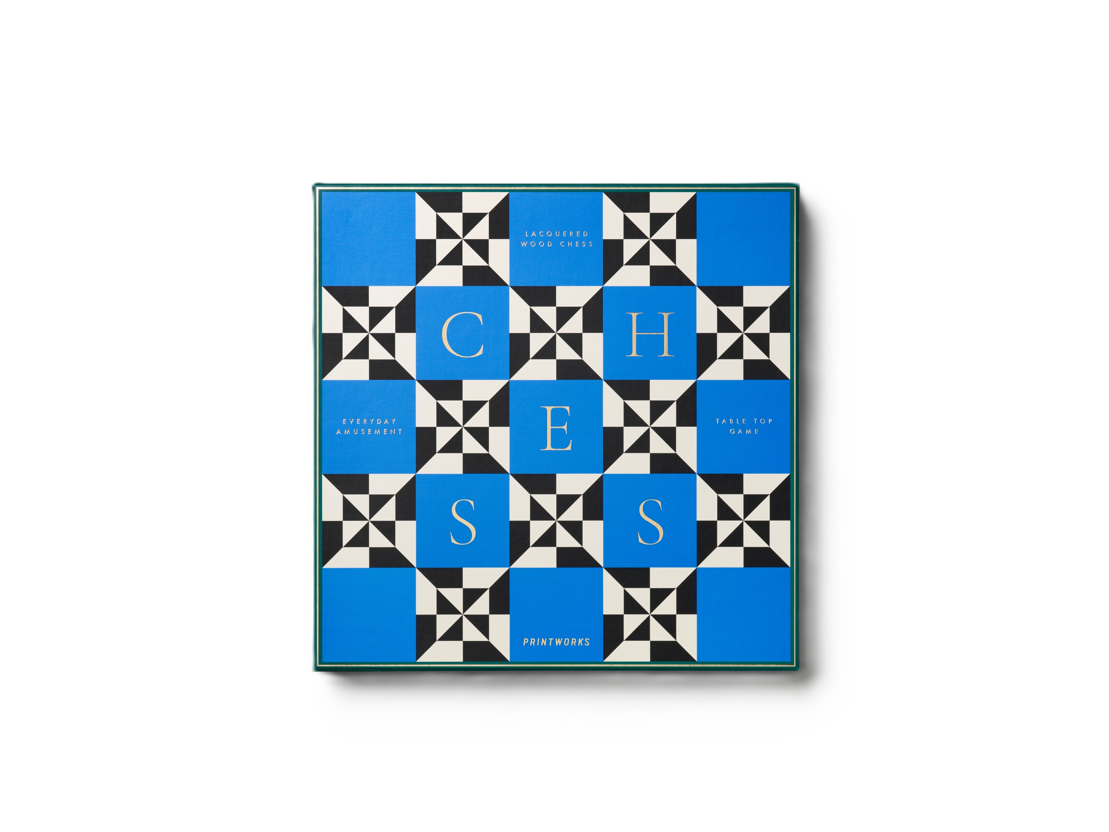 Lacquered Chess Set POSEIDON Blue