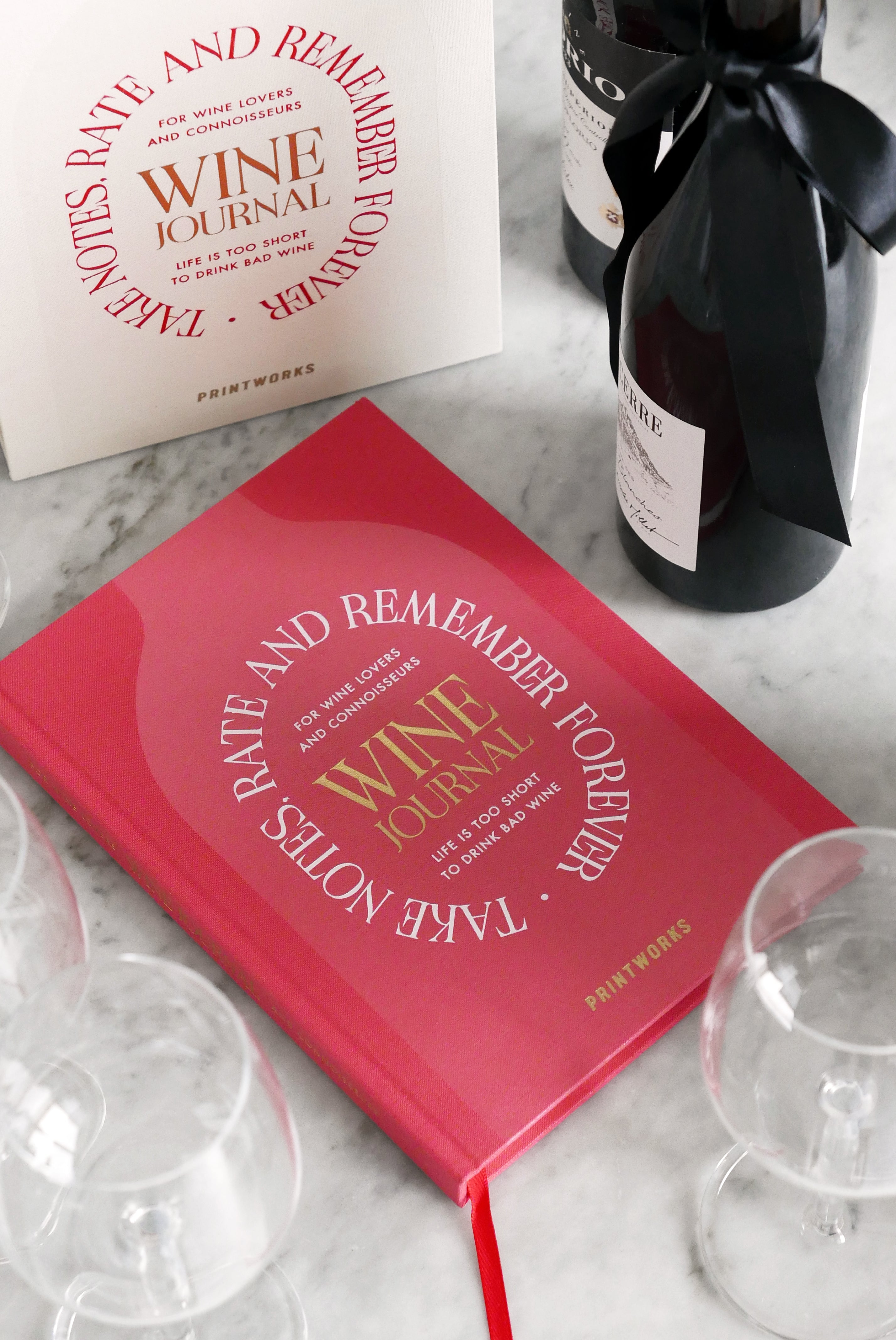 Wijnproefdagboek WINE TASTING beige met rood