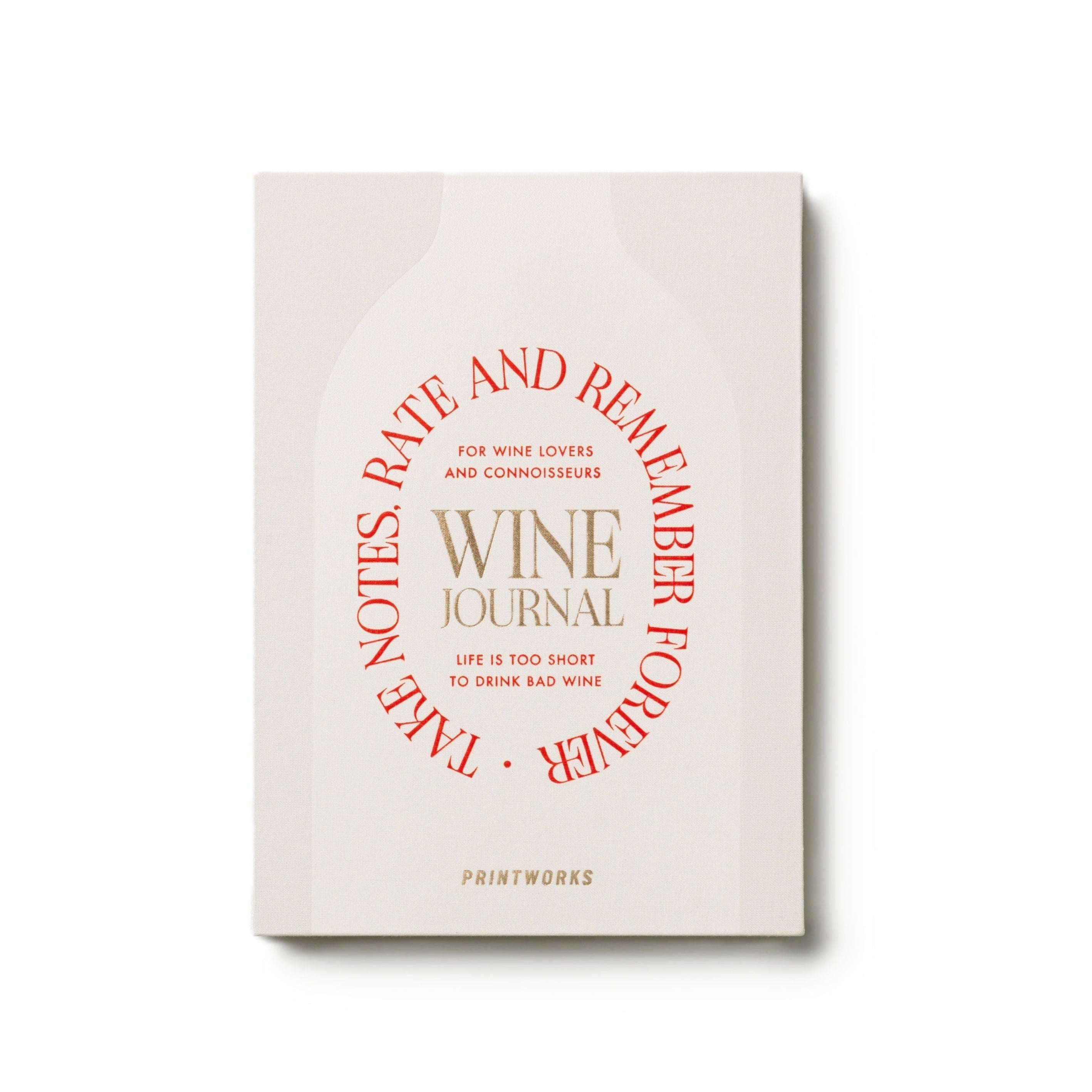 Wijnproefdagboek WINE TASTING beige met rood
