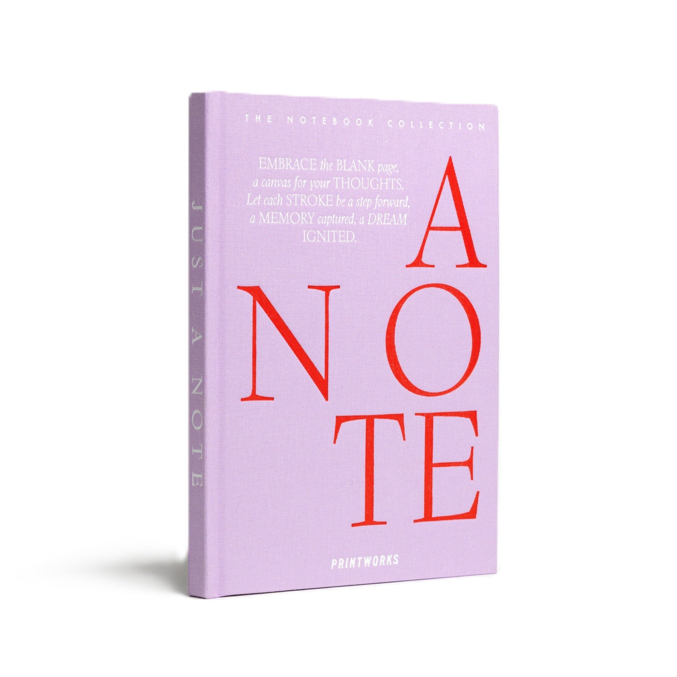 Notizbuch JUST A NOTE lila mit rot