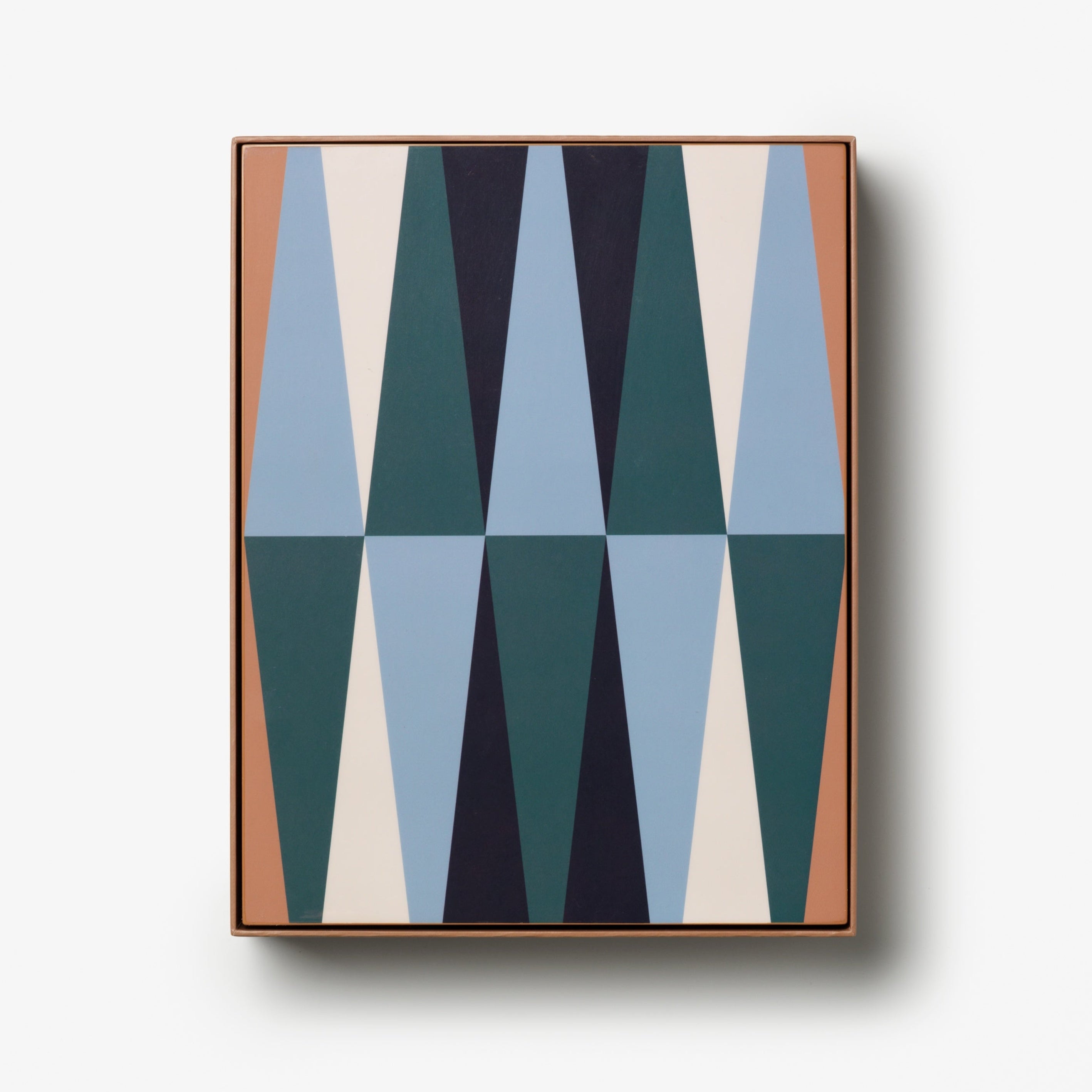 LACQUERED BACKGAMMON Set in Brown with Blue