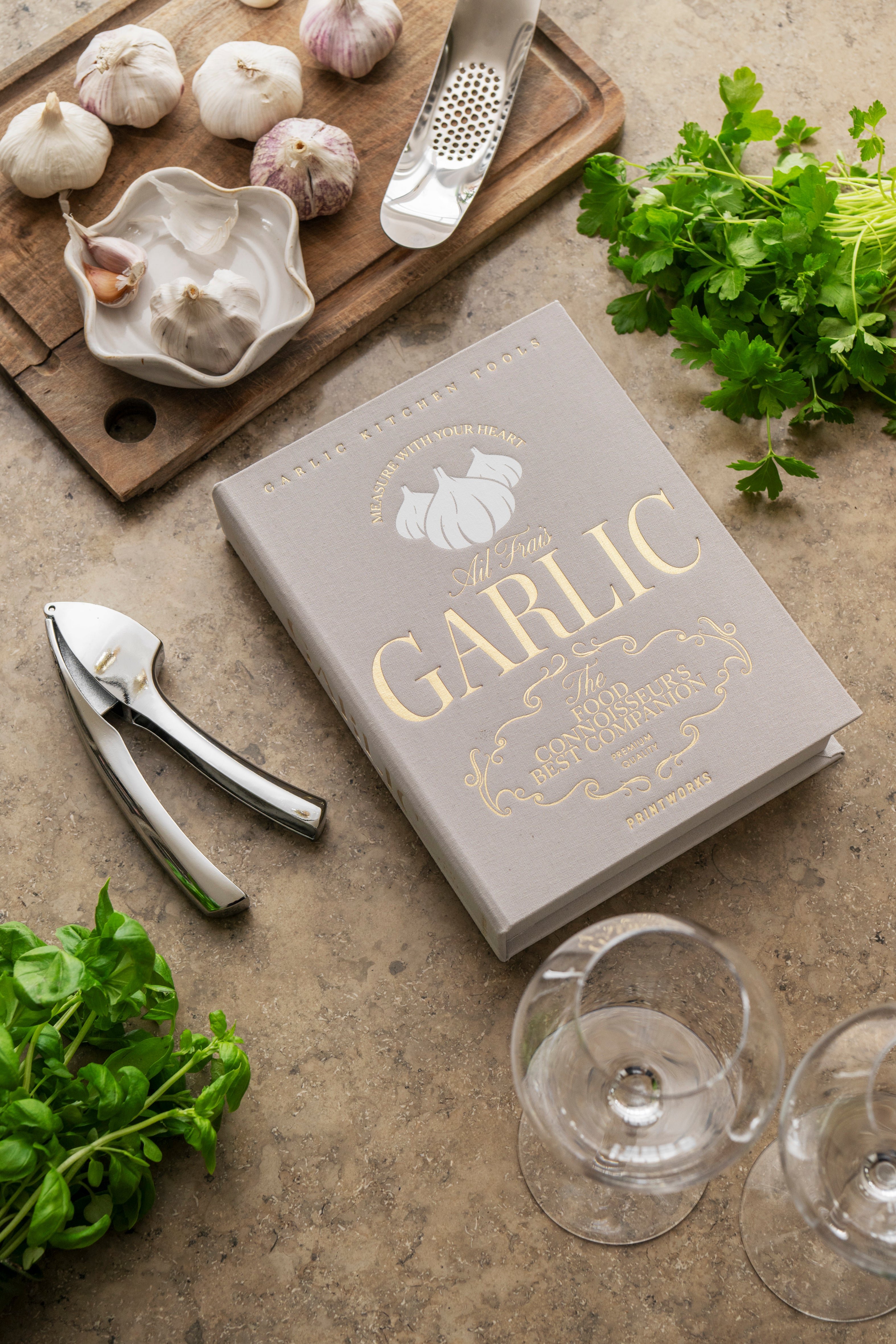 Knoflookset GARLIC TOOLS grijs