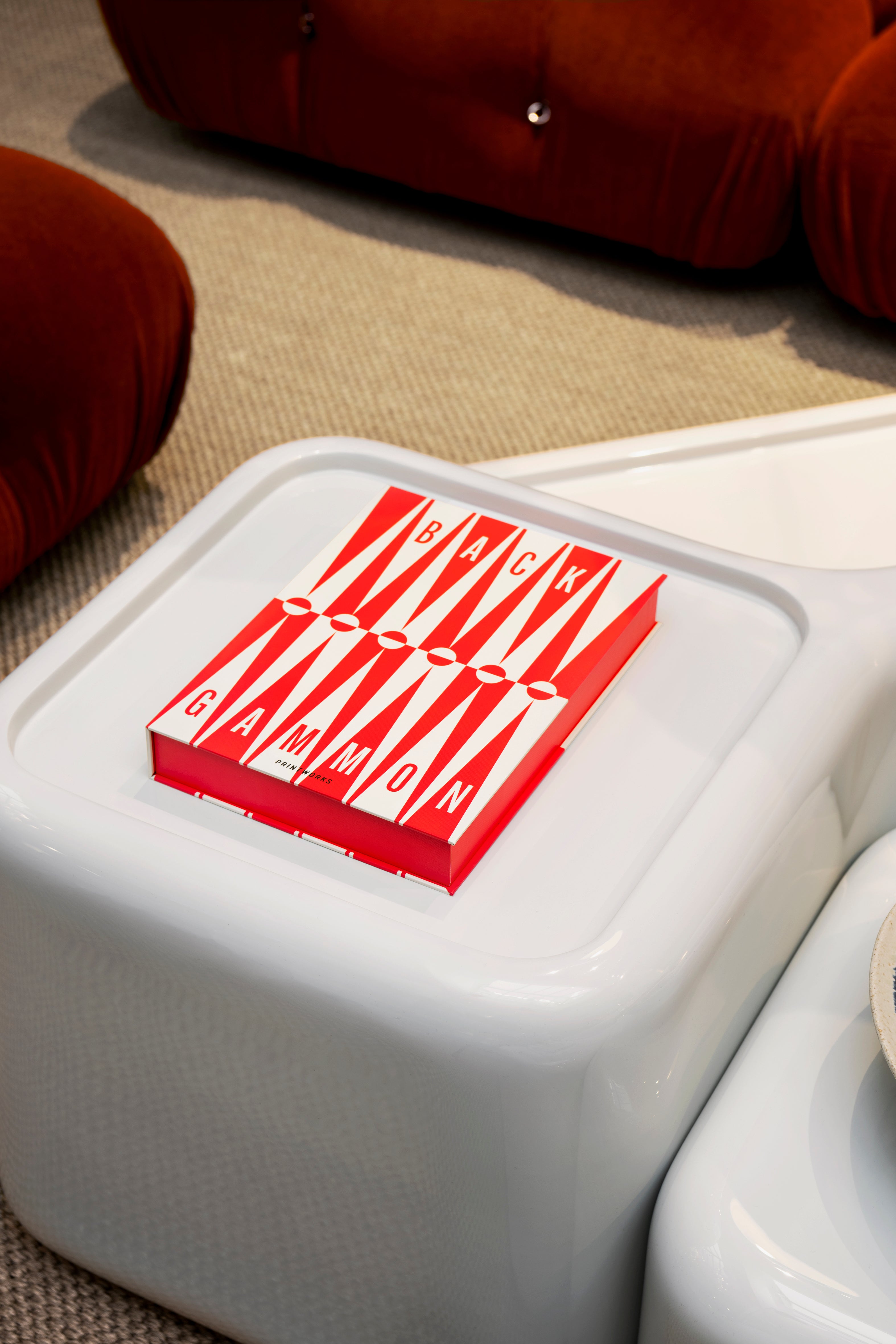 Backgammon-Spielset ART OF BACKGAMMON rot mit beige