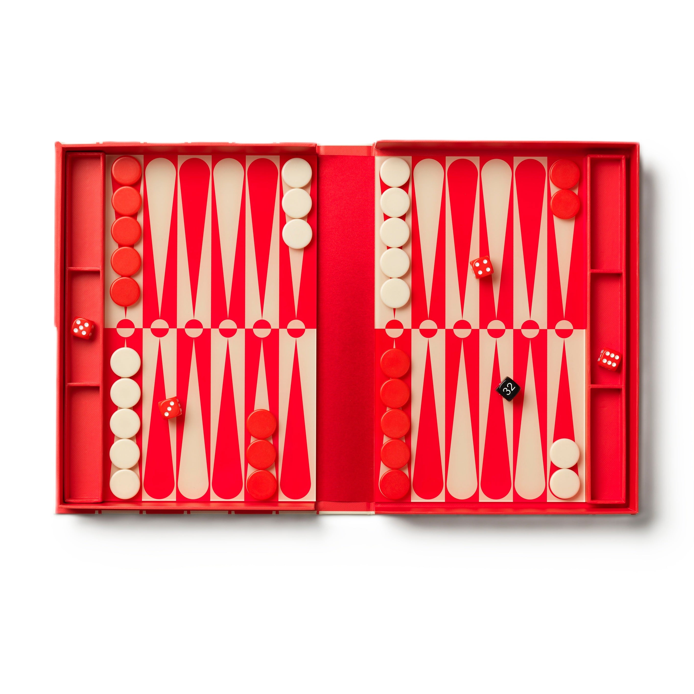 Backgammon-Spielset ART OF BACKGAMMON rot mit beige