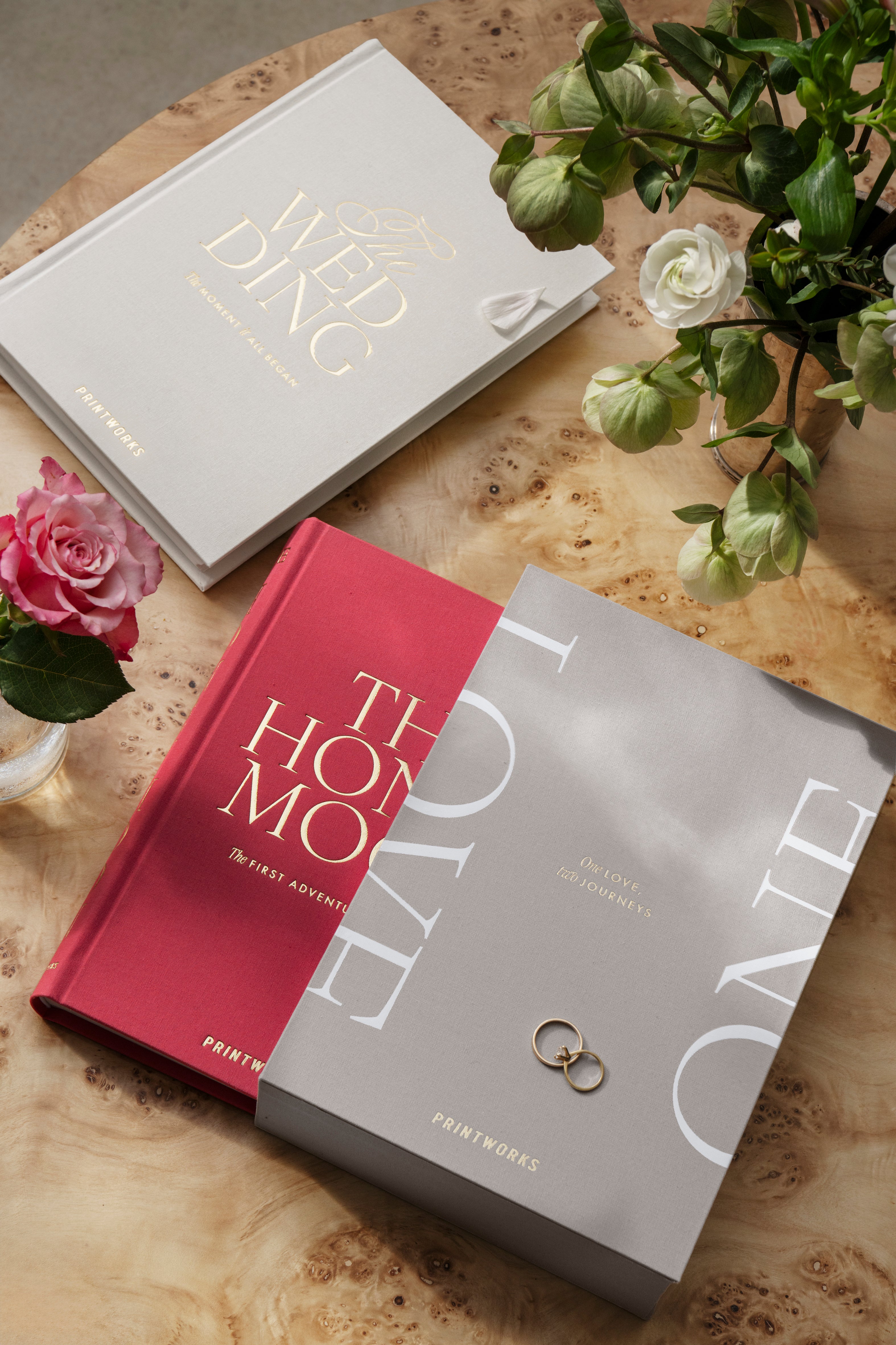 Fotoalbum-Set ONE LOVE beige mit Rot