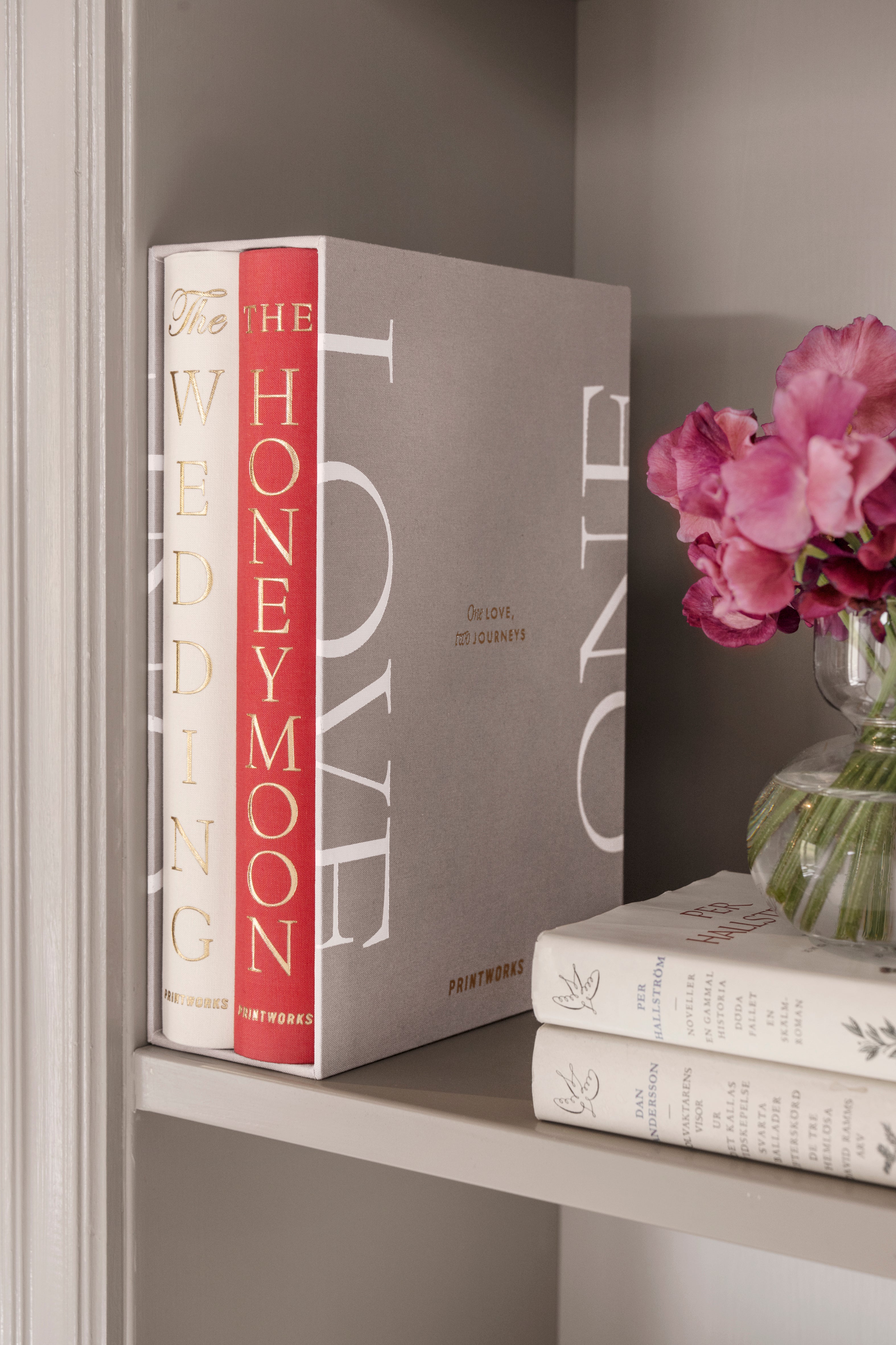 Fotoalbum-Set ONE LOVE beige mit Rot