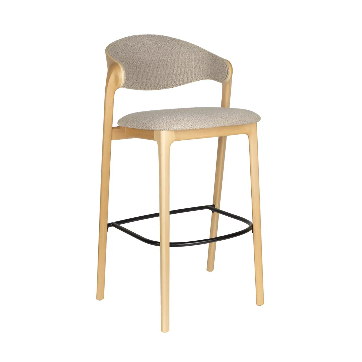 Hoker BABINGTON brązowy z drewnianą podstawą – Dutchbone