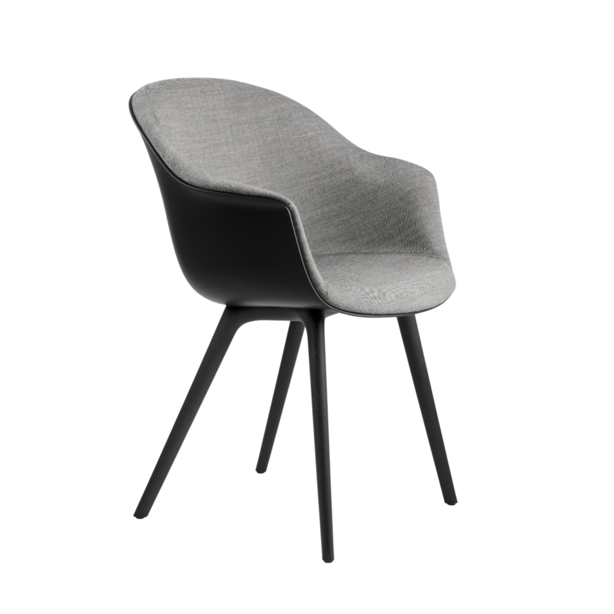 BAT Stuhl grau mit schwarzem Fuß