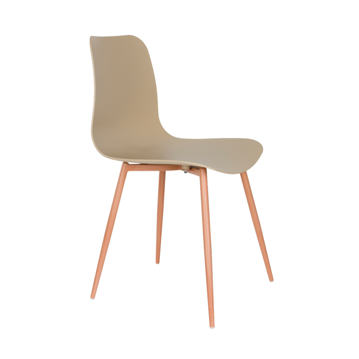 LEON chair beige with wooden base