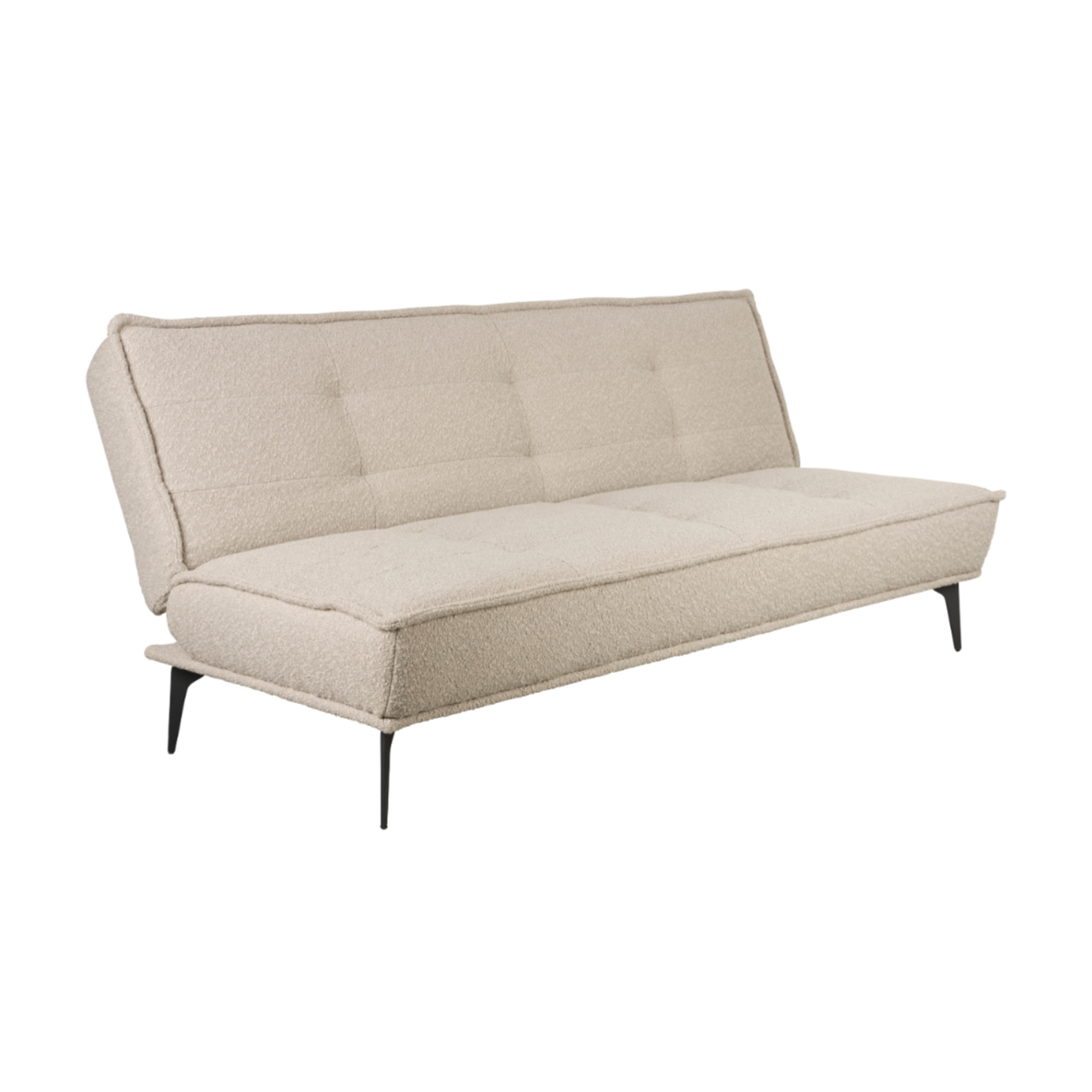 Ausziehbares Sofa CIELKE beige mit schwarzem Gestell