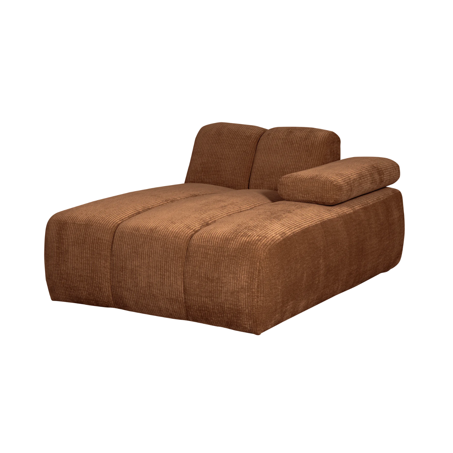 Modulares Sofa MOJO - rechtsseitiger Chaiselongue aus braunem Cord