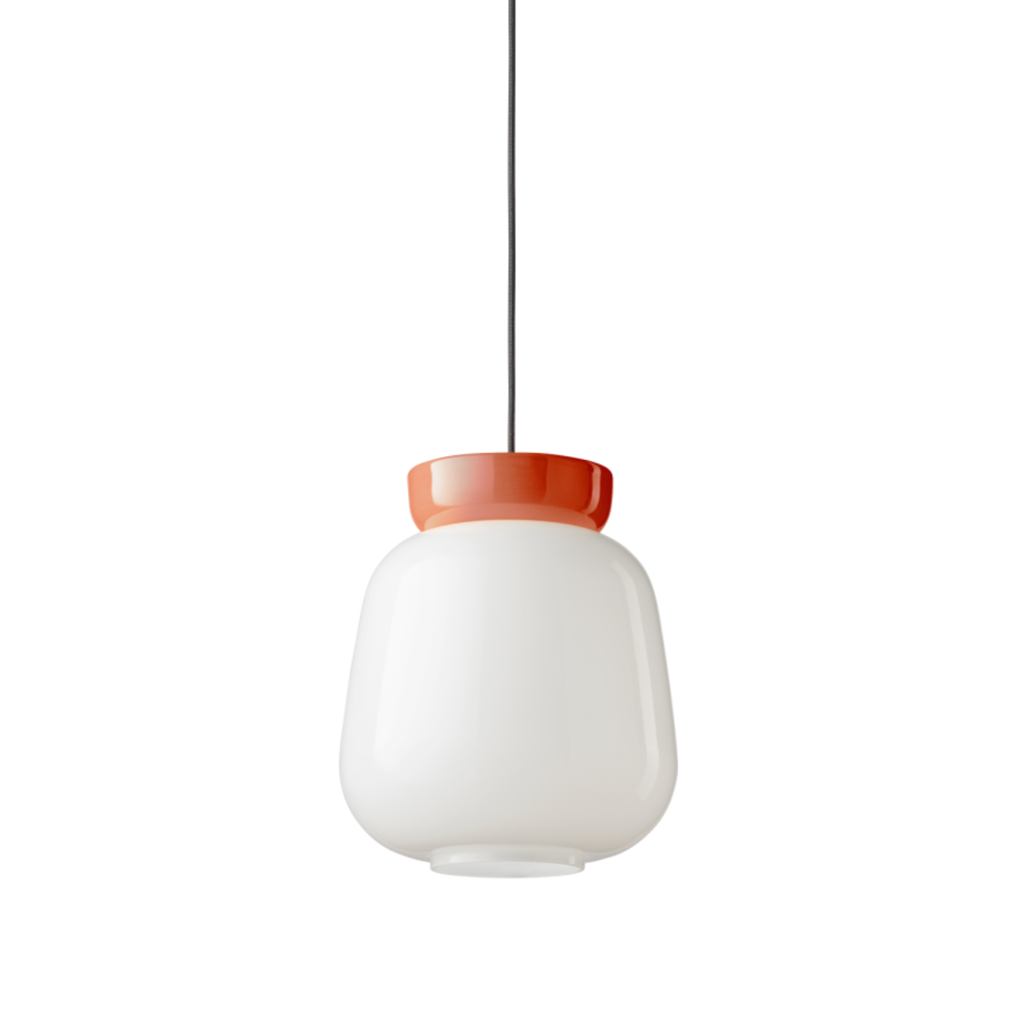 CORCOVADO ceramic pendant lamp in milky white with orange