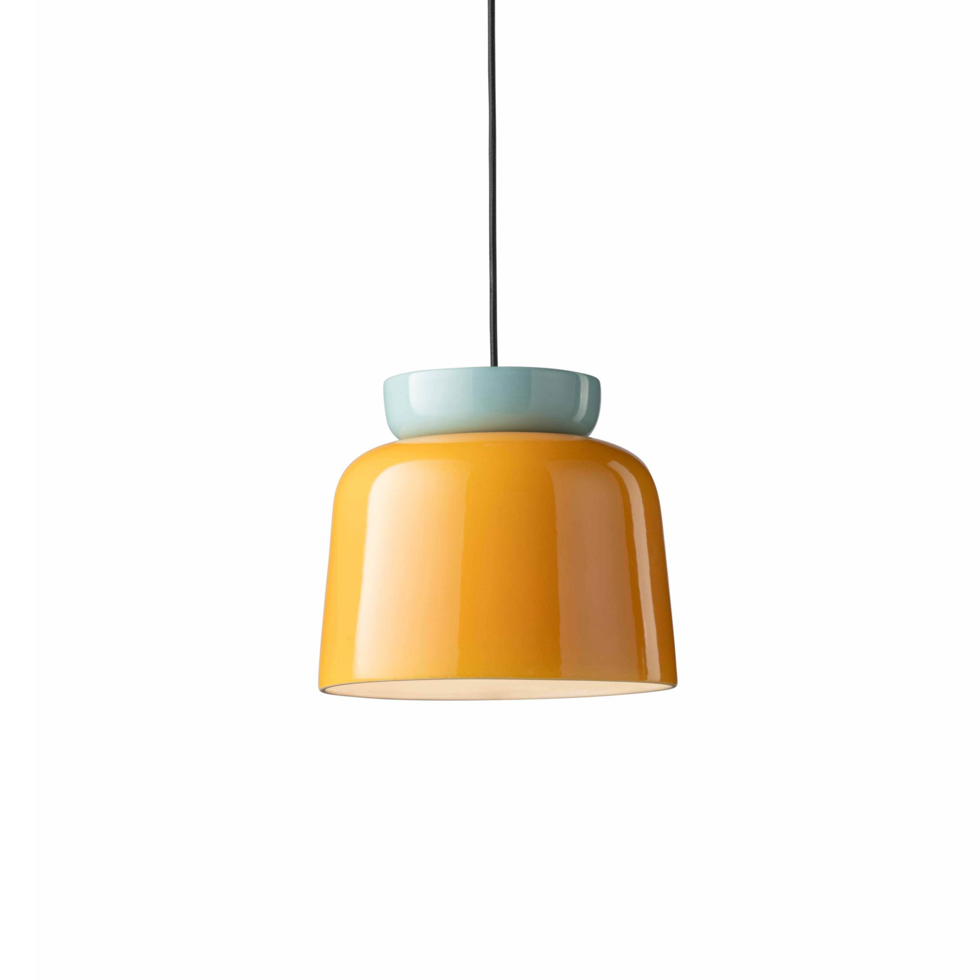 Hanglamp van keramiek CORCOVADO geel met blauw