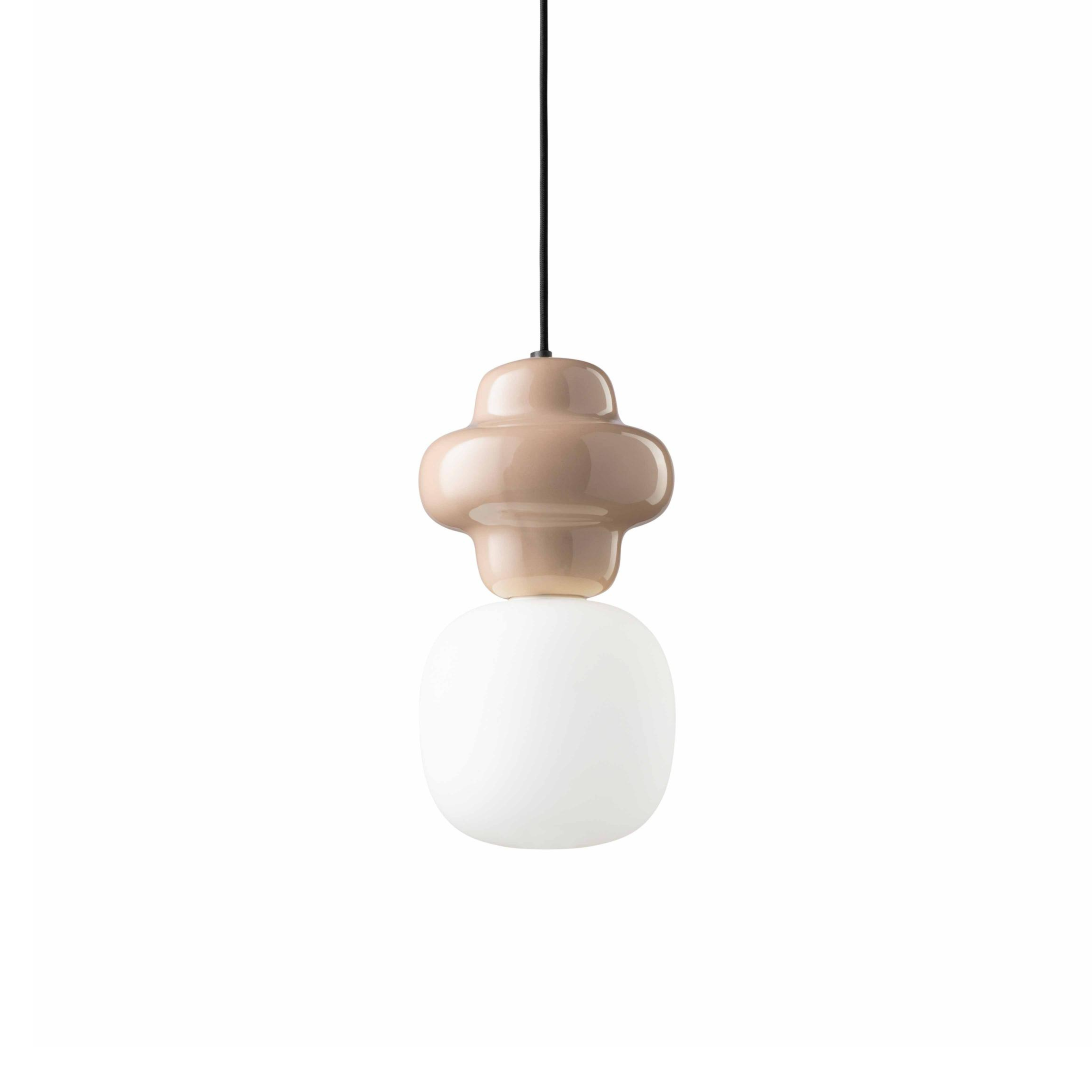Beige ceramic pendant lamp COPACABANA