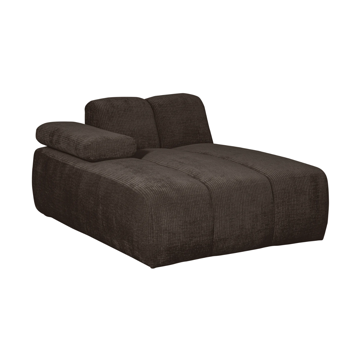Modulsofa MOJO - linksseitiger Chaiselongue in dunkelbraunem Cord