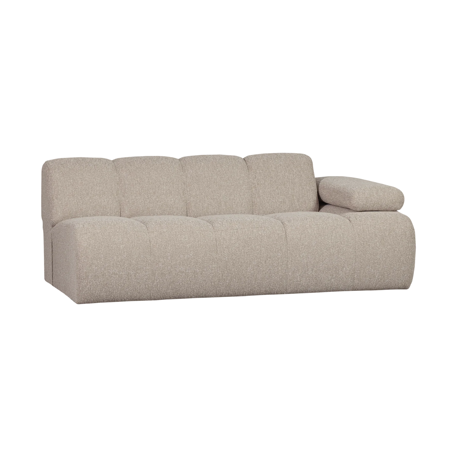 Modulares Sofa MOJO - 2-sitziges Element rechtsseitig in beigem Melange Bouclé
