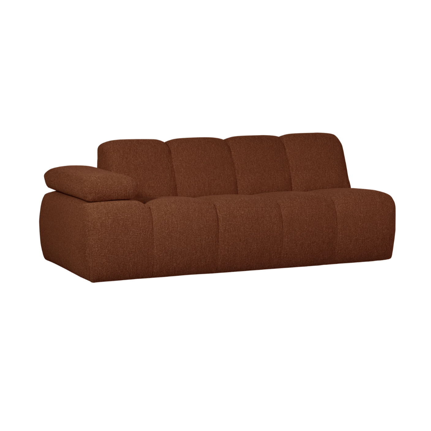 Modulaire bank MOJO - 2-zits element links ruw bruin bouclé