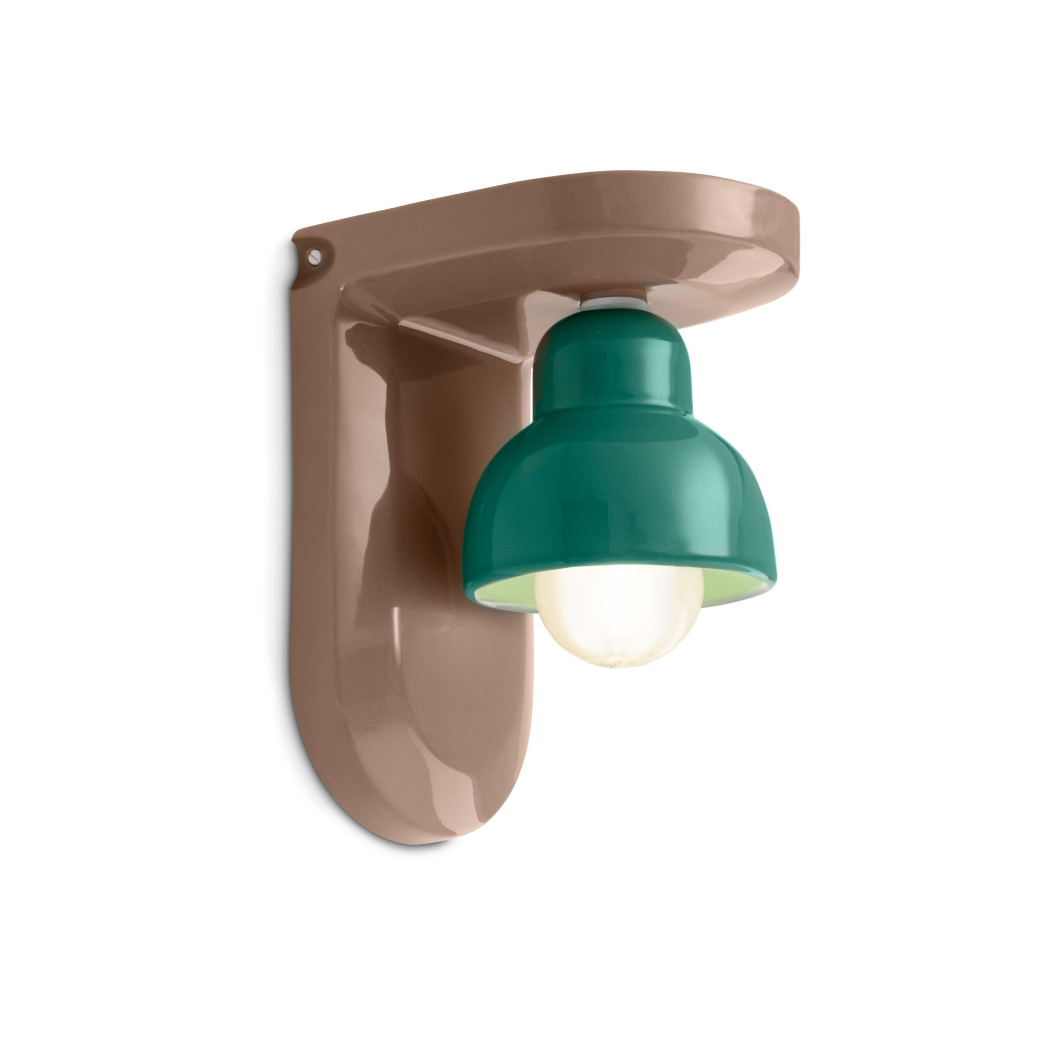 Kinkiet van keramiek BERIMBAU mokka met turquoise