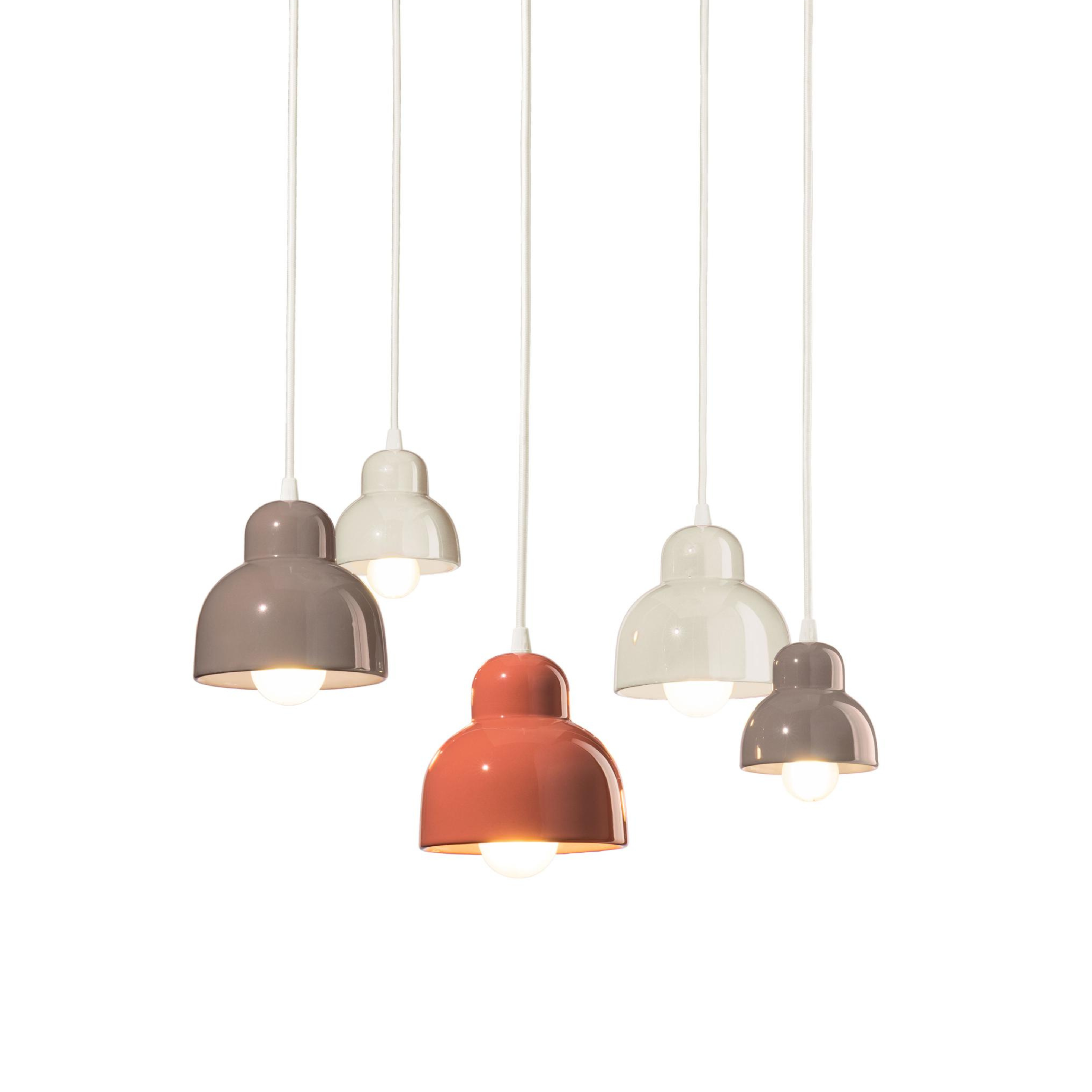 Kerstal lamp BERIMBAU MIX crème met mokka en oranje