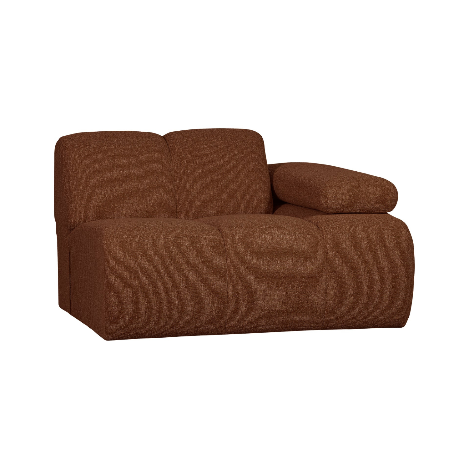Modulares Sofa MOJO - rechte Element in braunem Bouclé