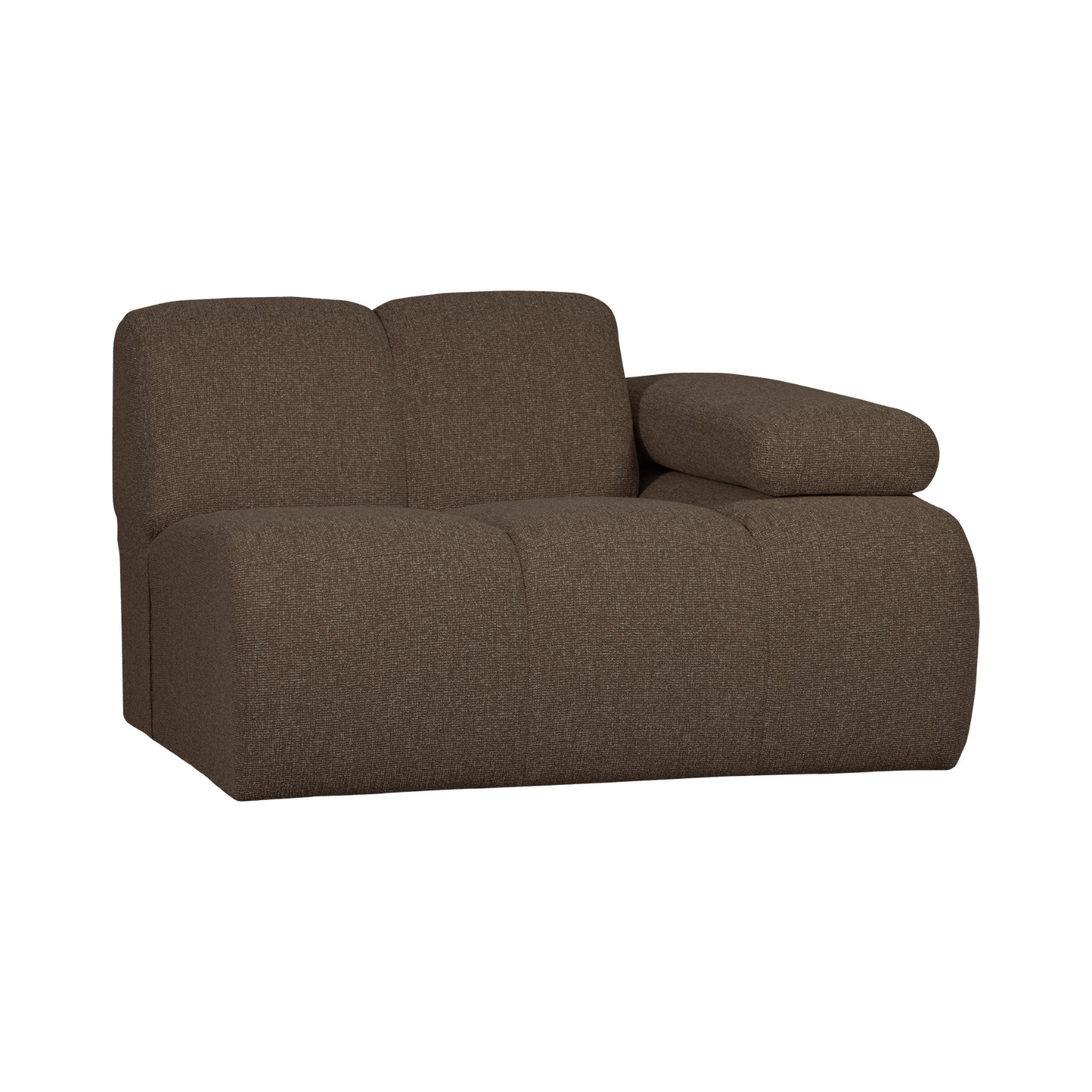 Modulares Sofa MOJO - rechte Element in dunkelbraunem Bouclé