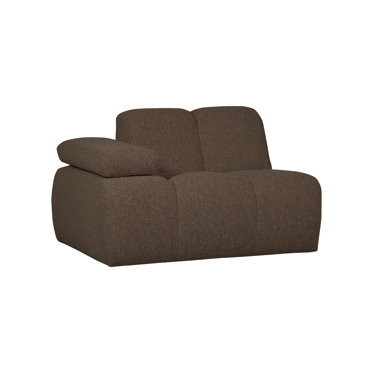 Modulaire bank MOJO - linker element donkerbruin bouclé