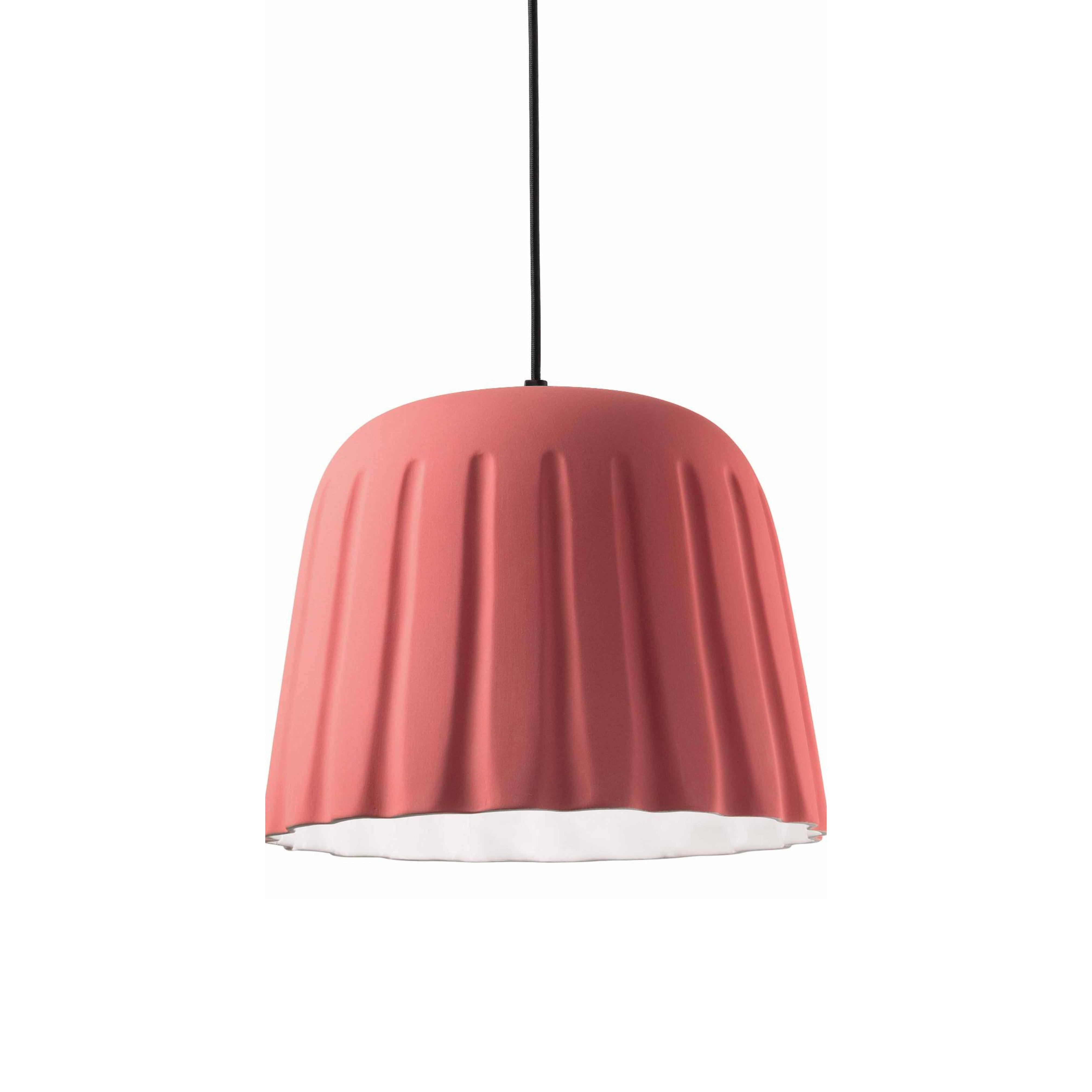 Hanglamp van keramiek MADAME GRES koraalrood