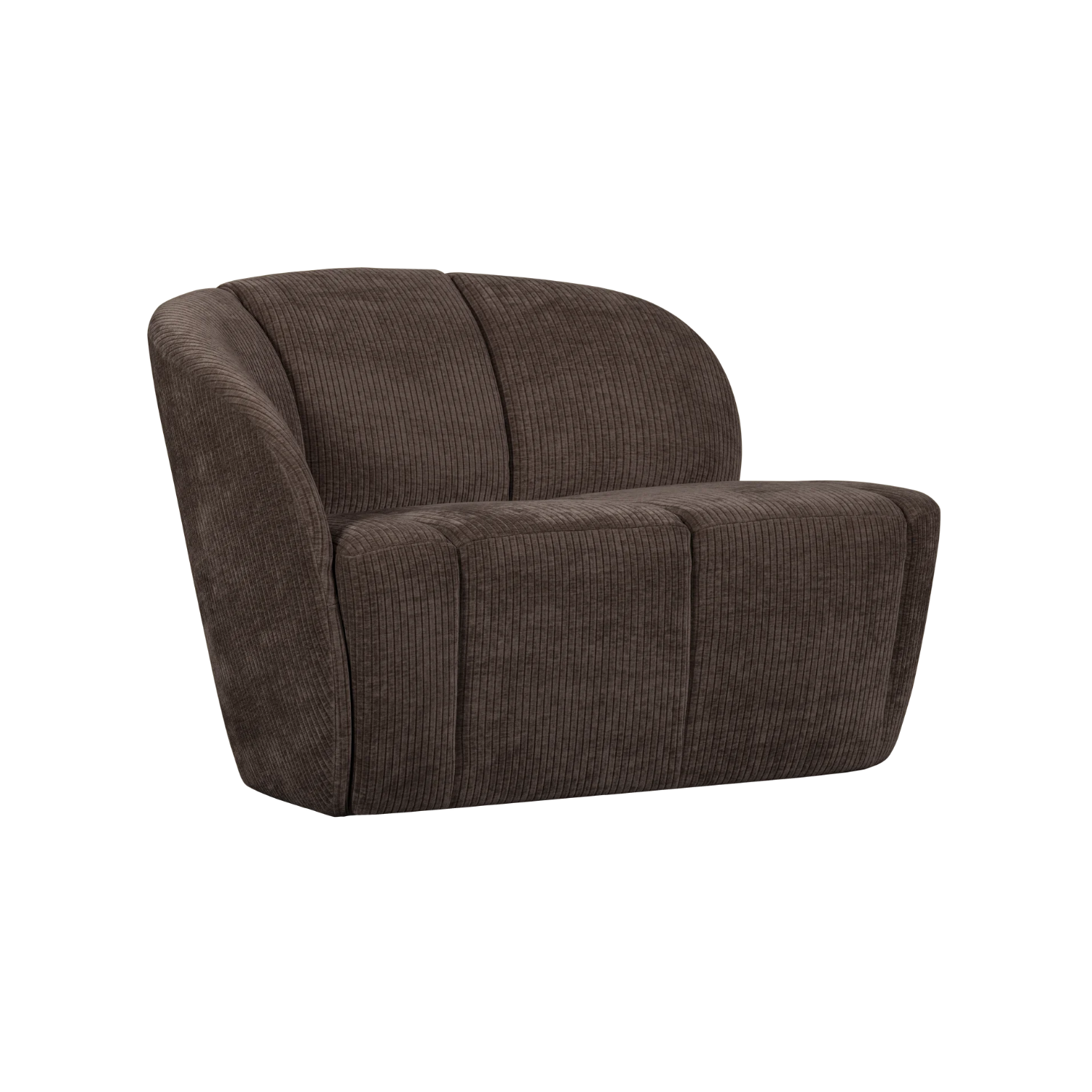 Left-facing 2-seater sofa MOJO dark brown corduroy