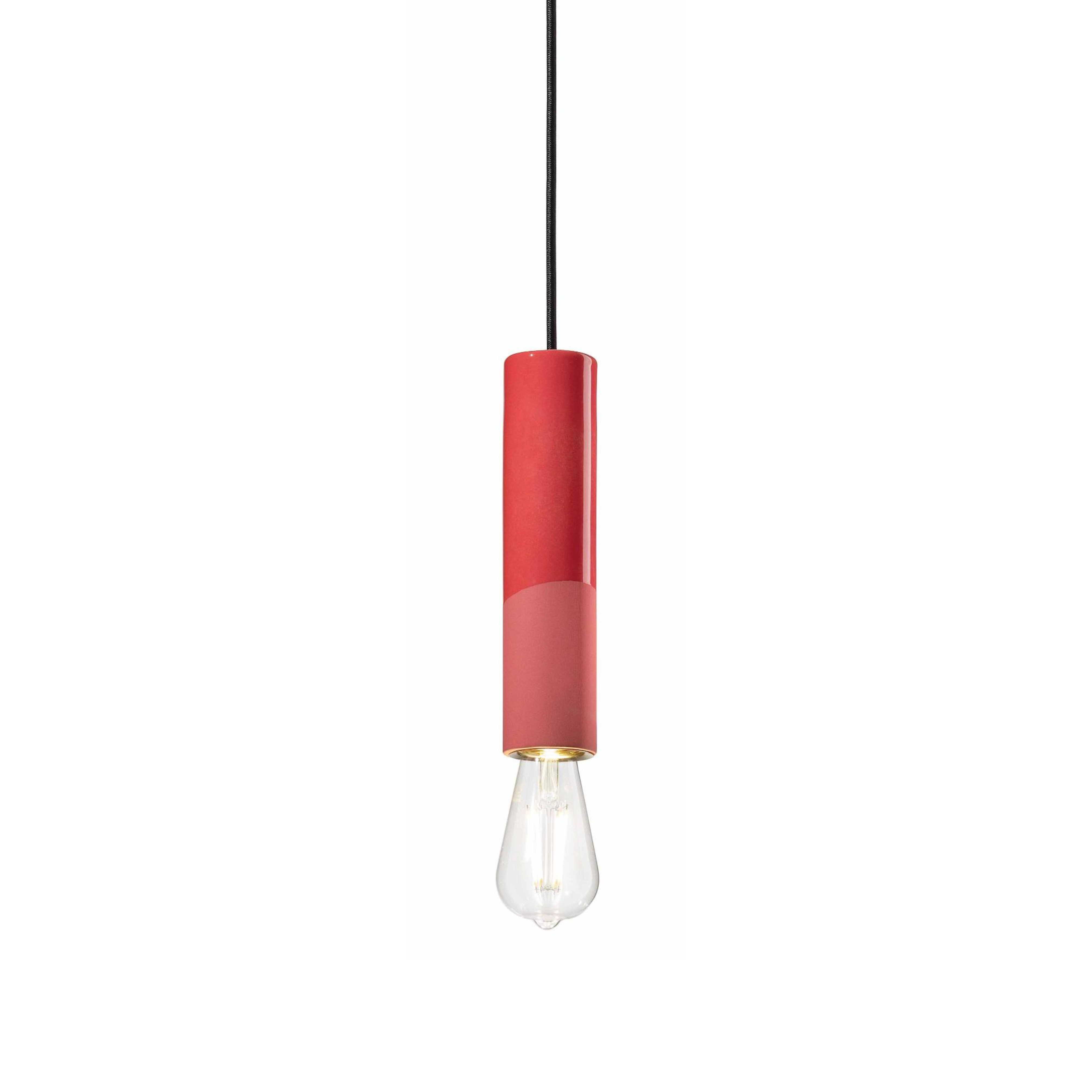 Red ceramic pendant lamp PI