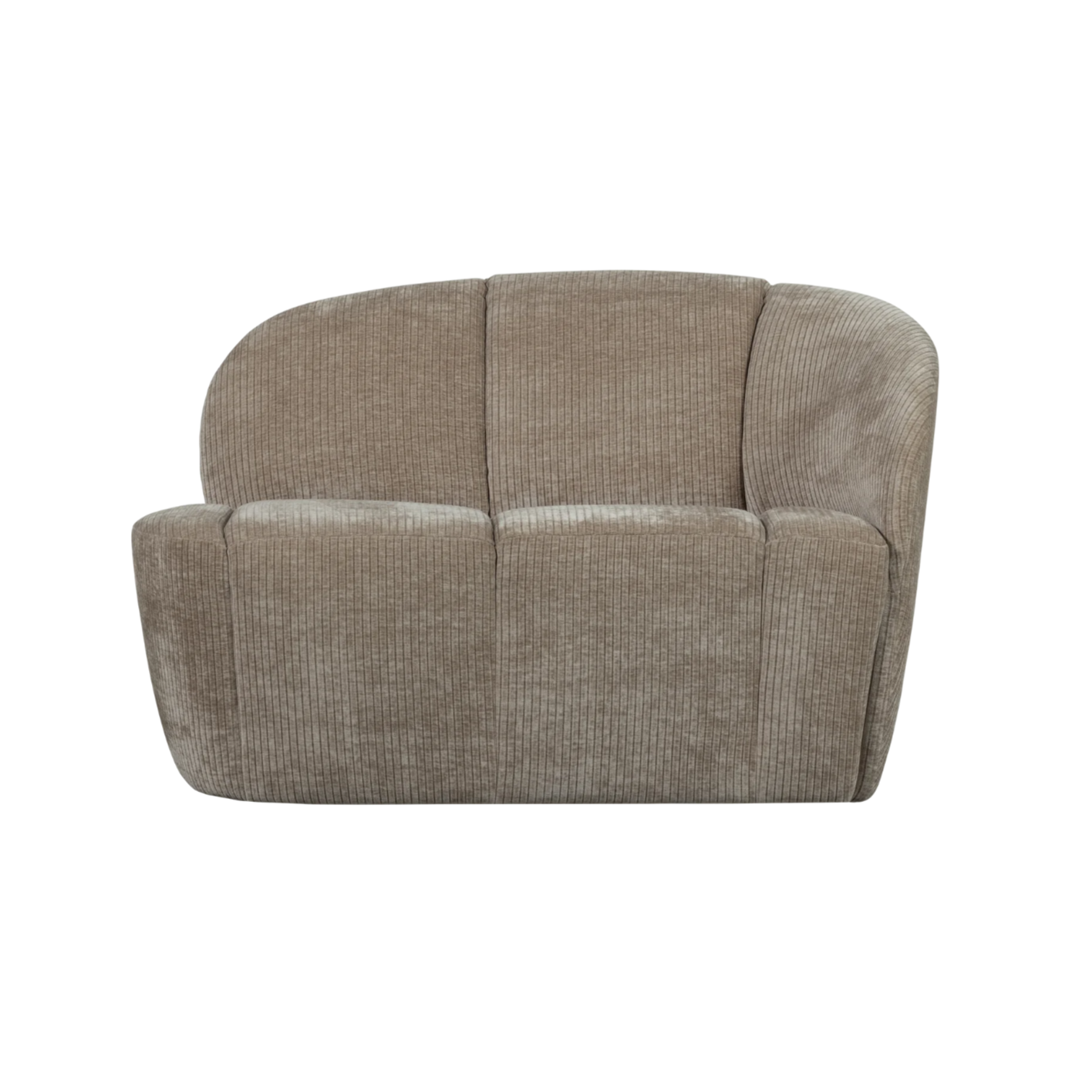 Sofa rechtszijdig 2-persoons MOJO donker zandkleurig ribfluweel