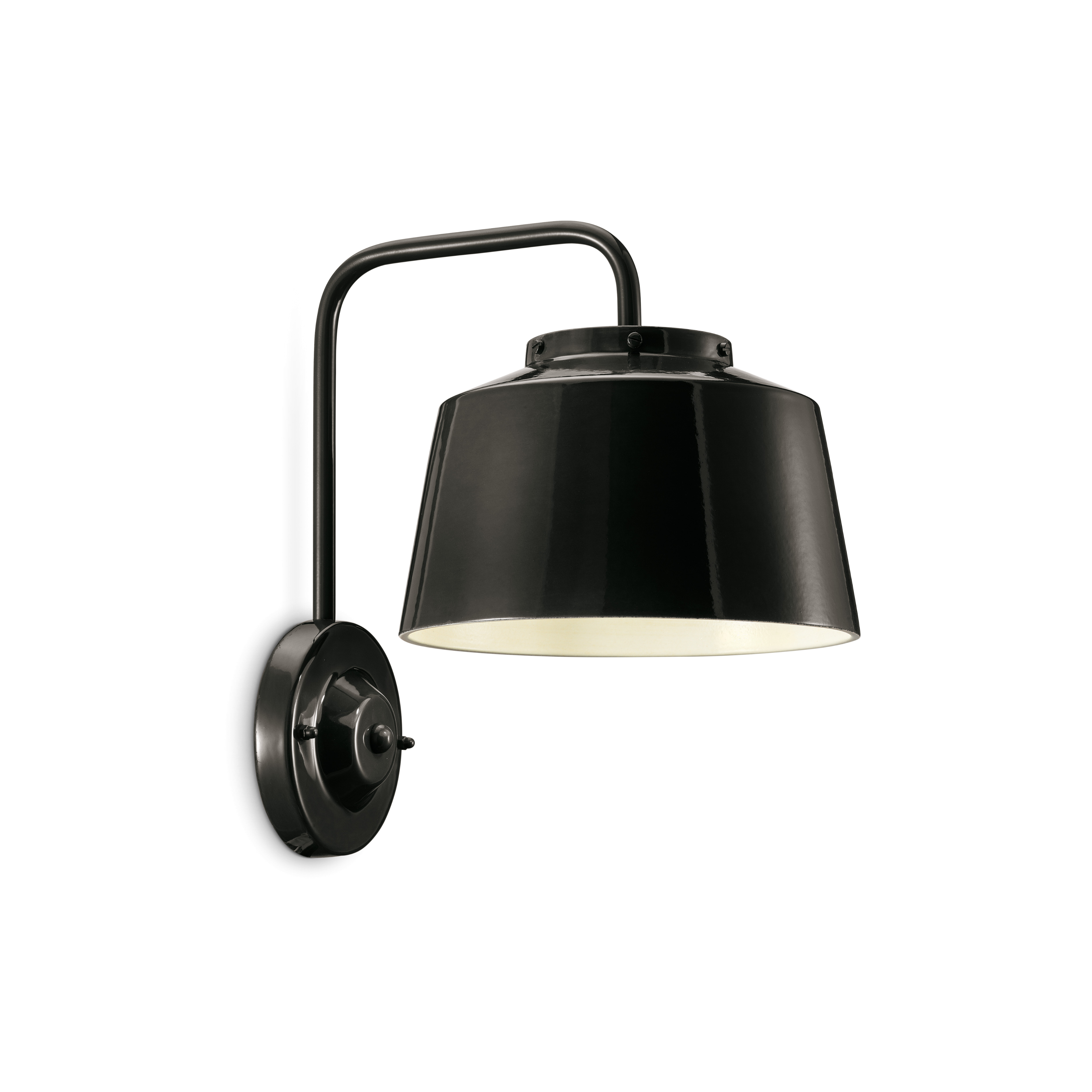 Keramik Wandlampe 50er Jahre schwarz