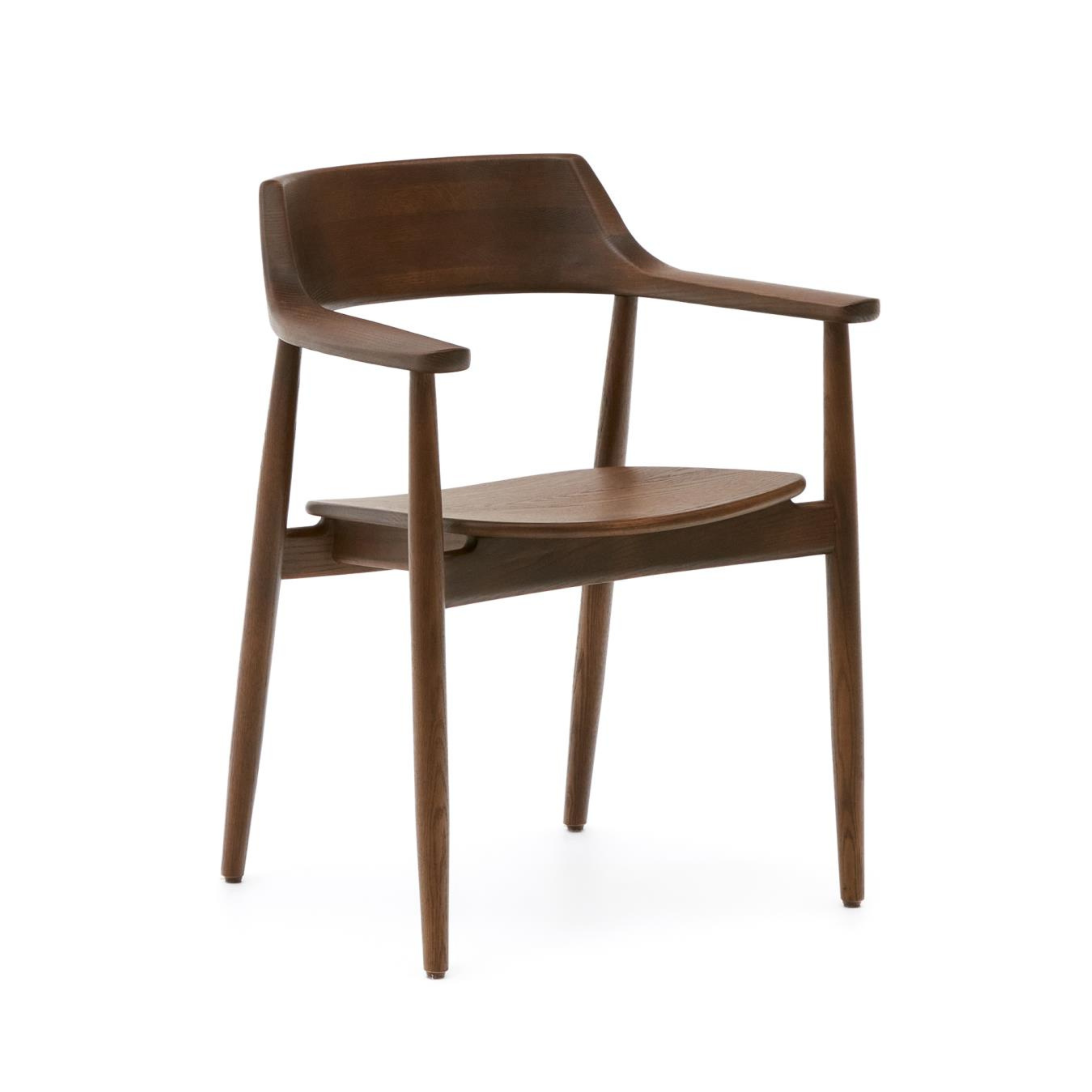 FONDES stoel van licht eikenhout in notenkleur