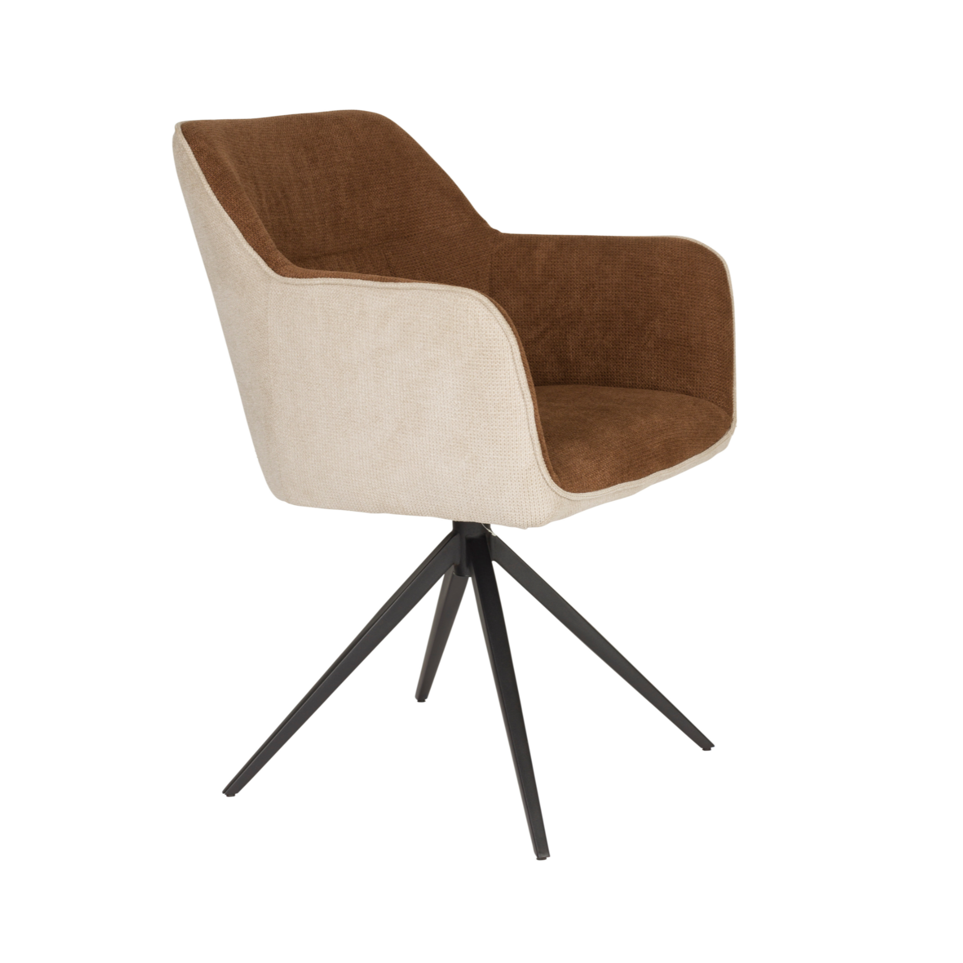DALEY chair brown with beige