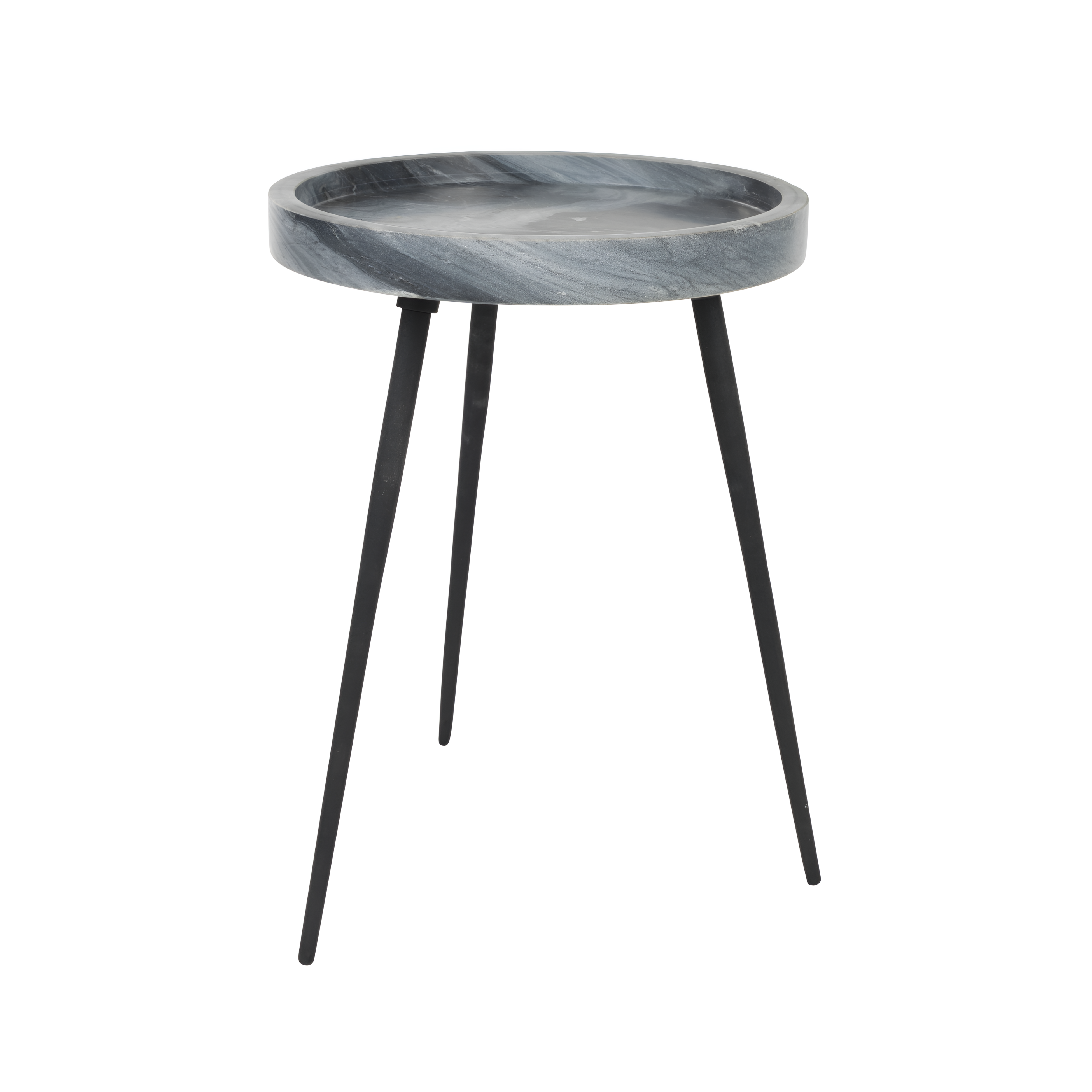 Grijze KARRARA bijzettafel met zwart