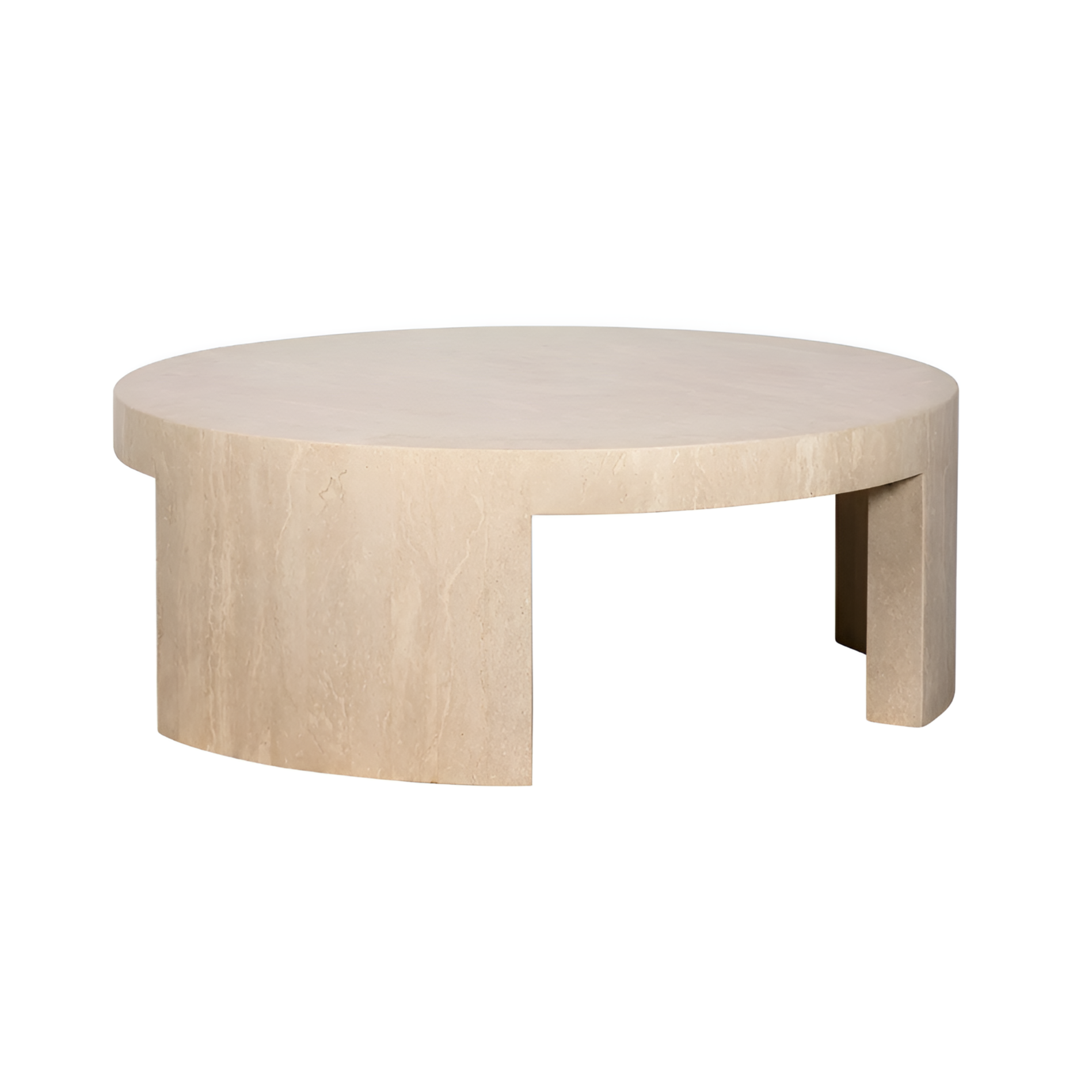 Ronde koffietafel BILTMORE beige travertin