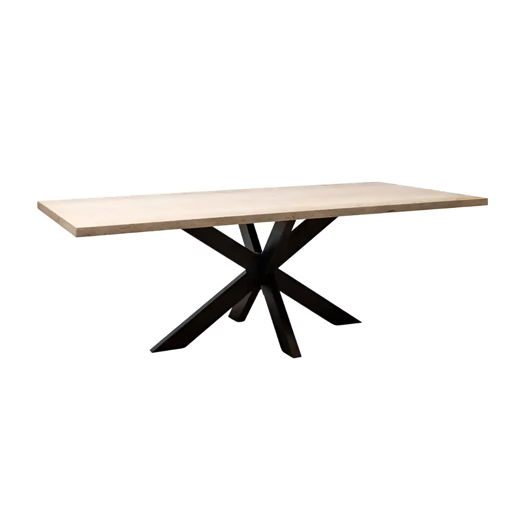 Rechthoekige tafel AVALON travertijn met een bruine basis