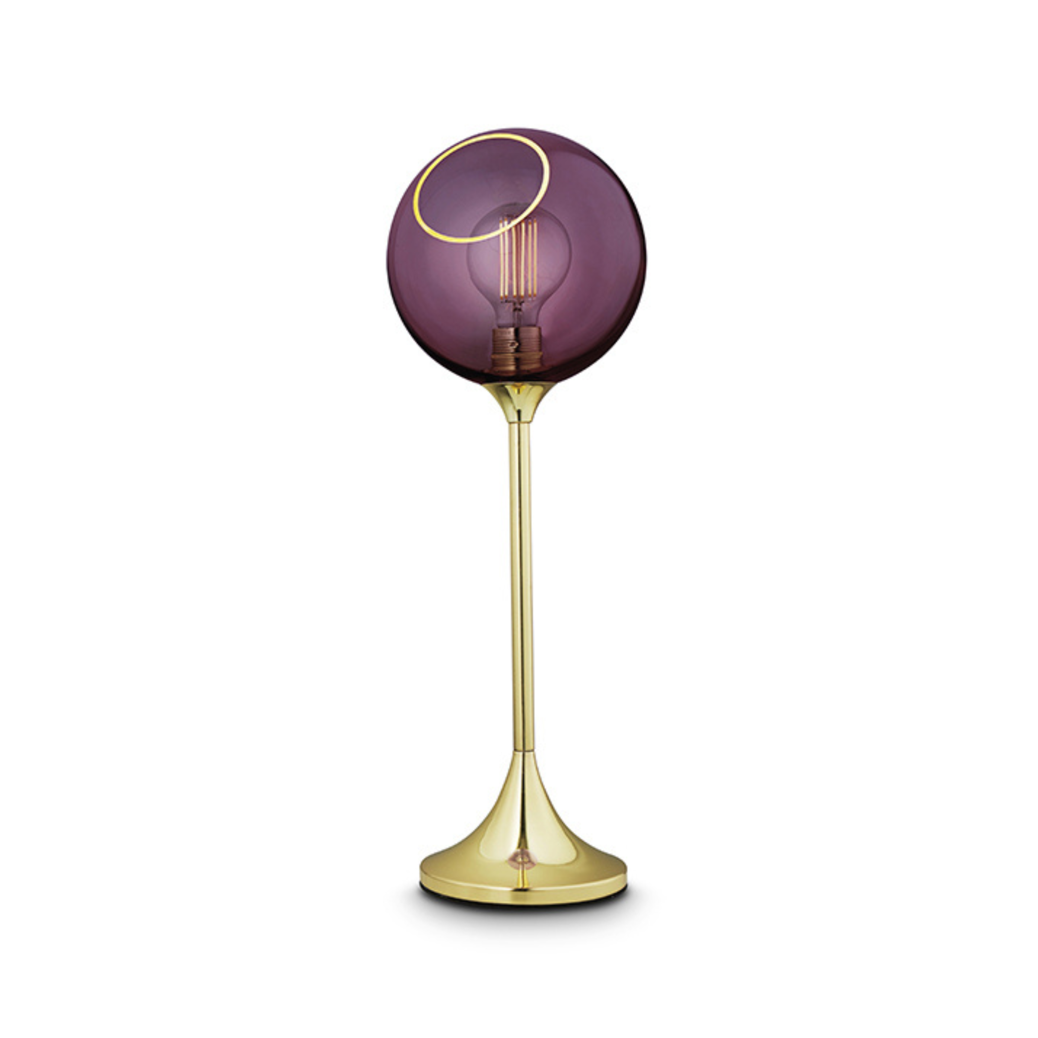 BALLROOM plum table lamp with a gold base