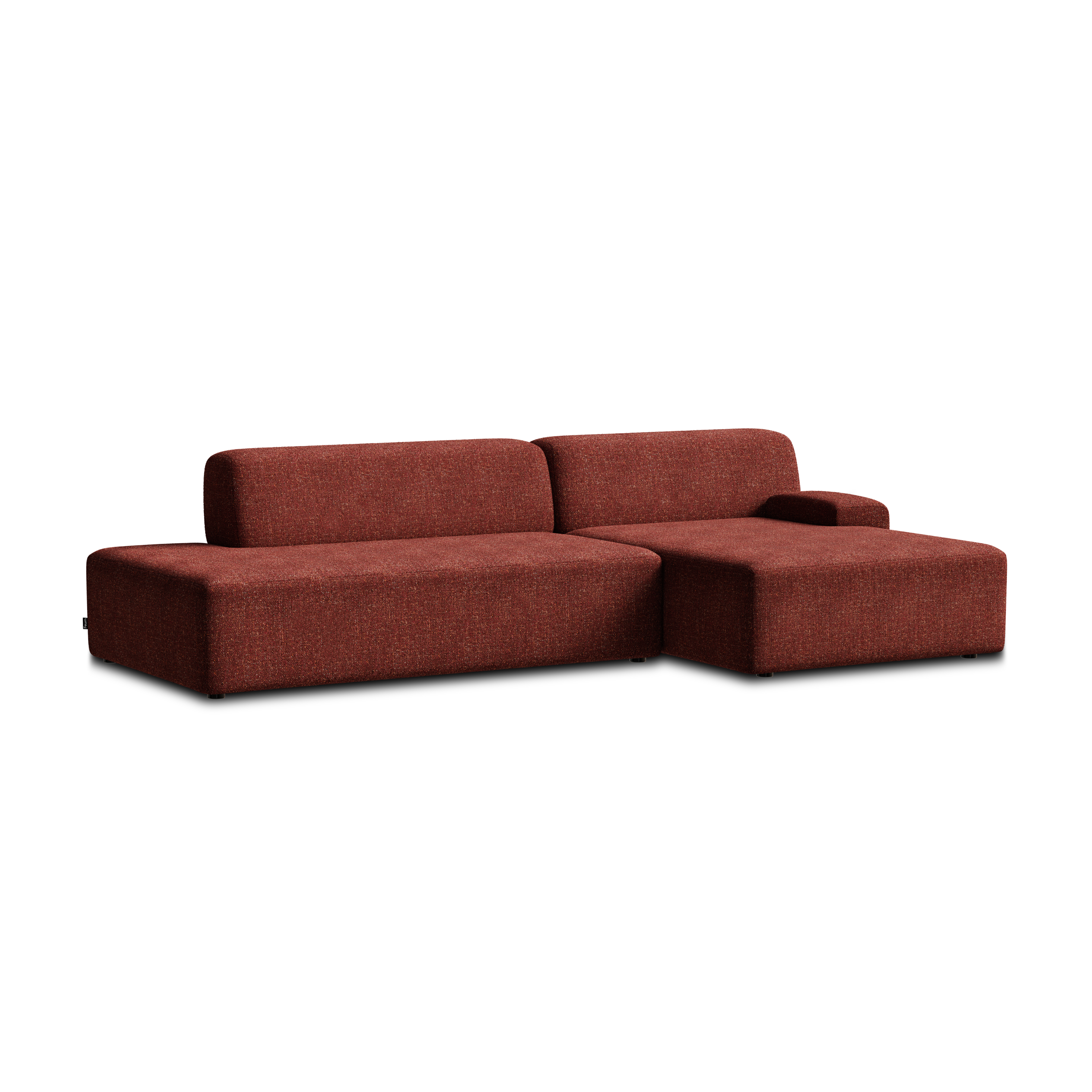 Open rechter moduleerbare hoekbank UMI kastanjebruin rood