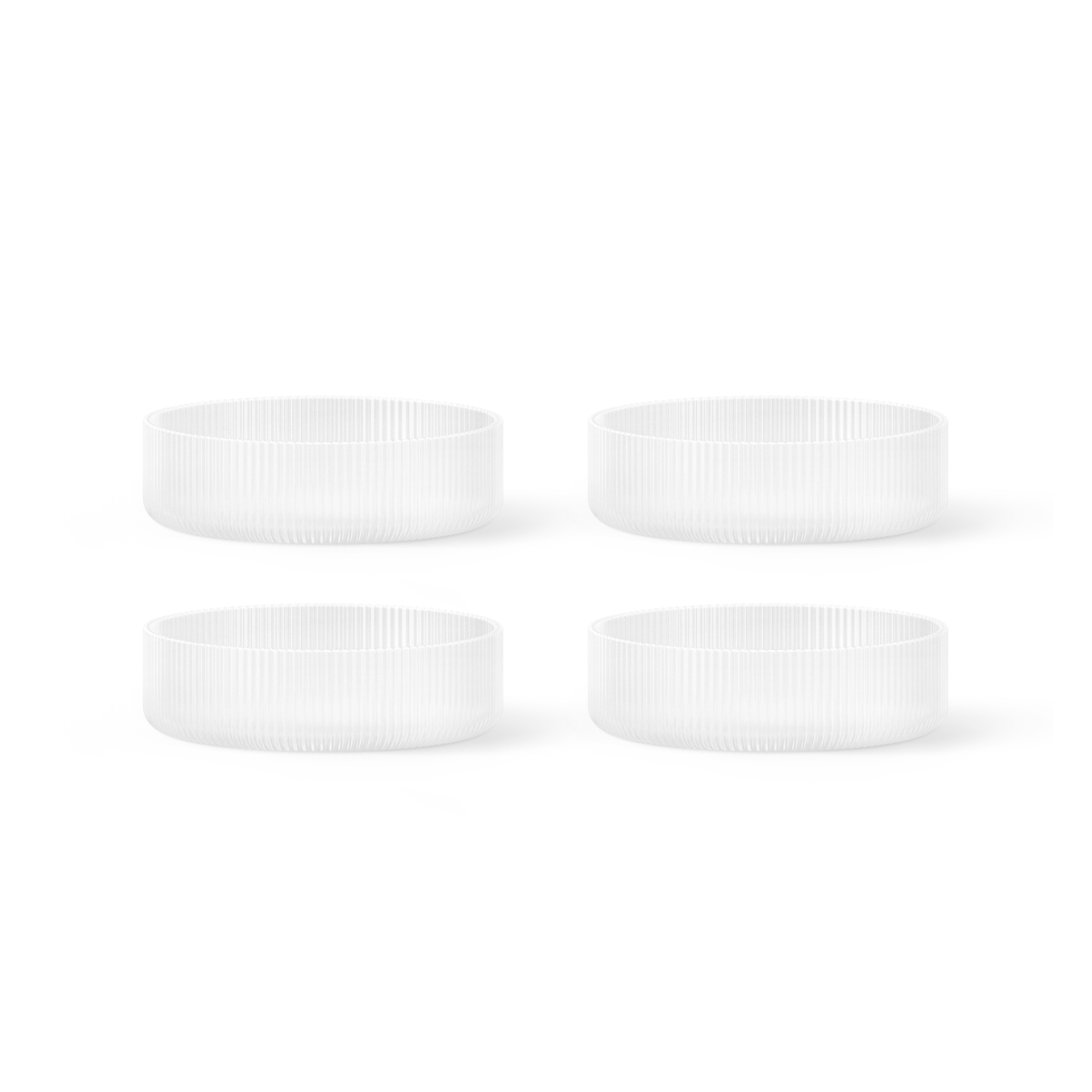 Set van kommen RIPPLE wit glas