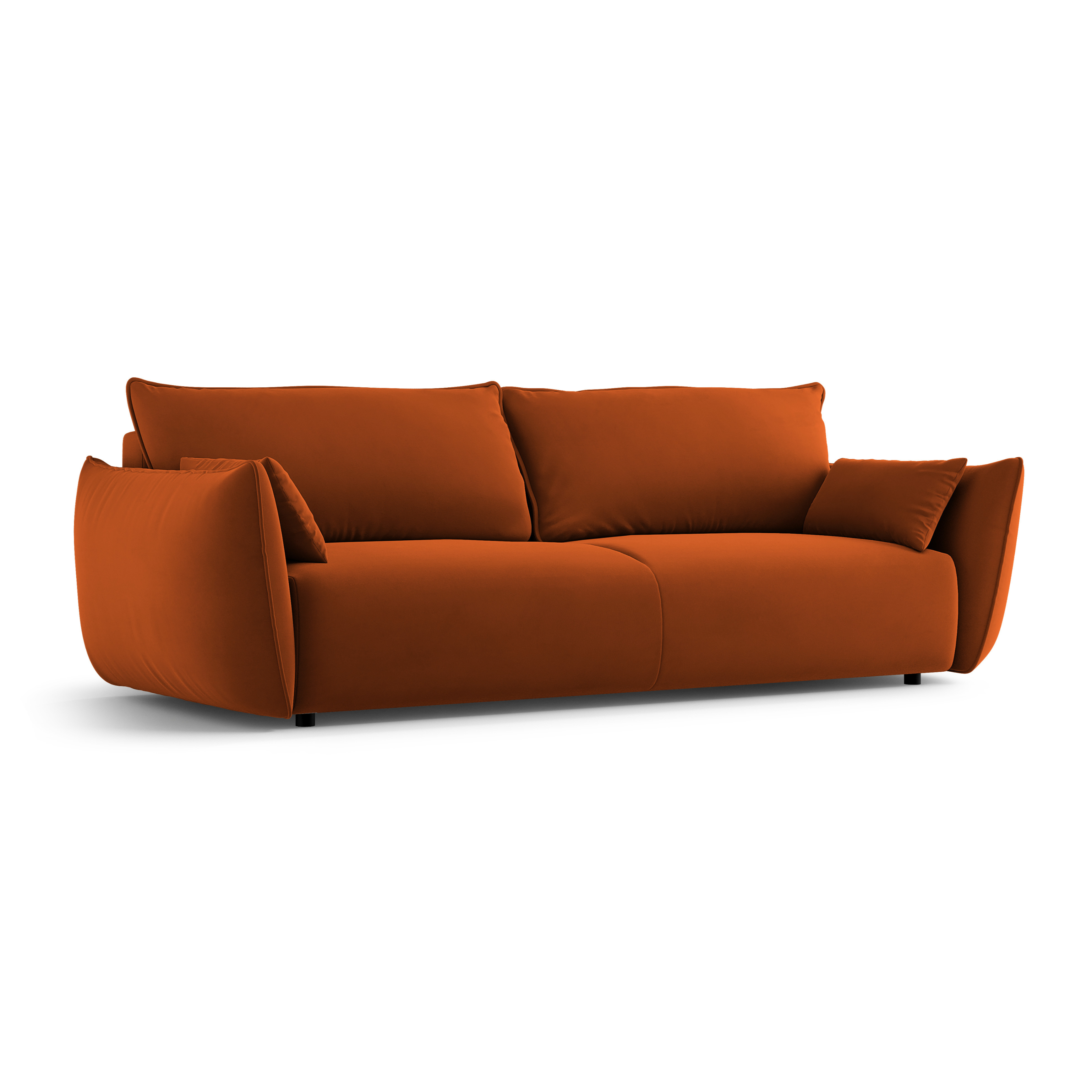 Sofa van fluweel met slaapfunctie MATERA baksteenrood