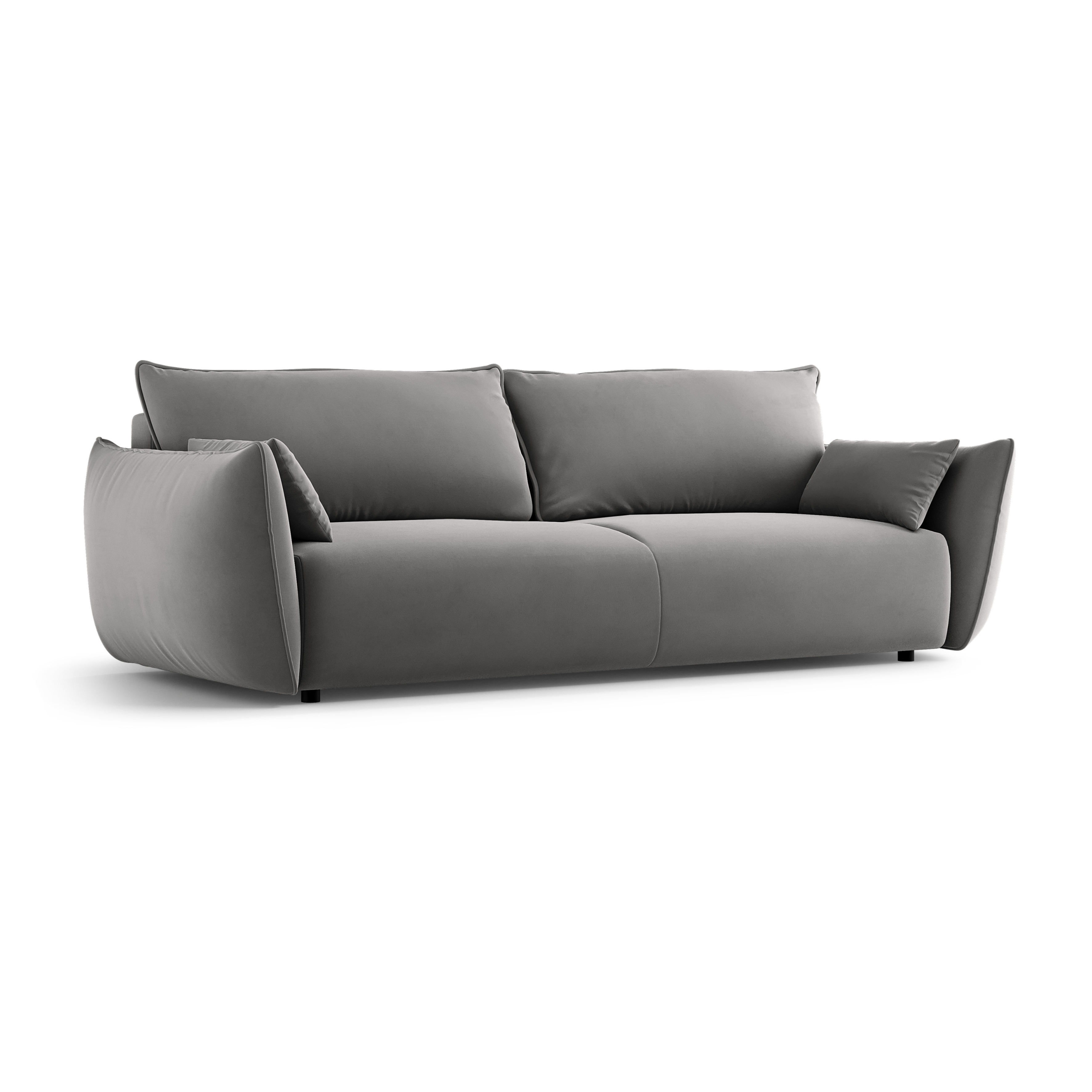 Sofa van fluweel met slaapfunctie MATERA grijs