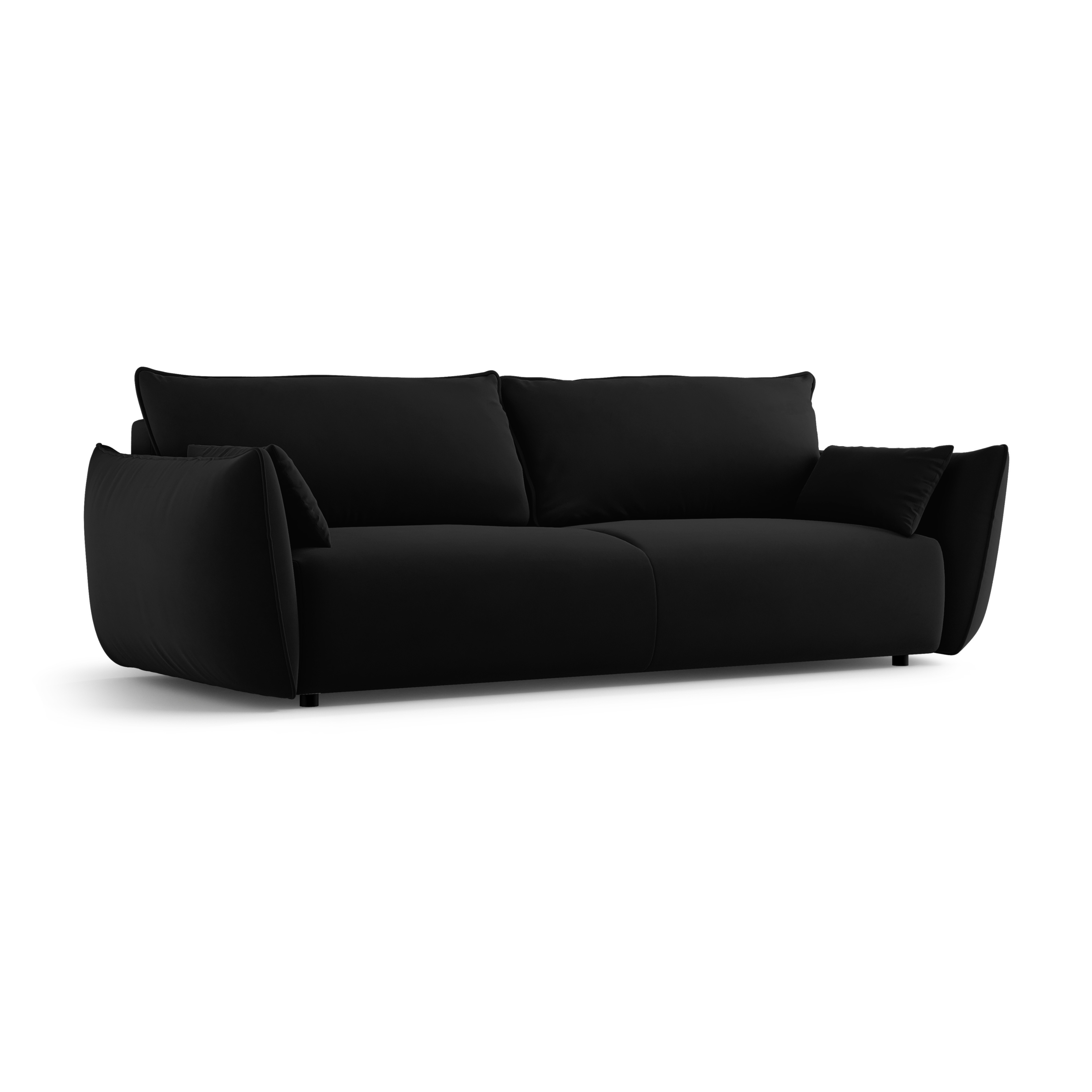 Sofa van fluweel met slaapfunctie MATERA zwart