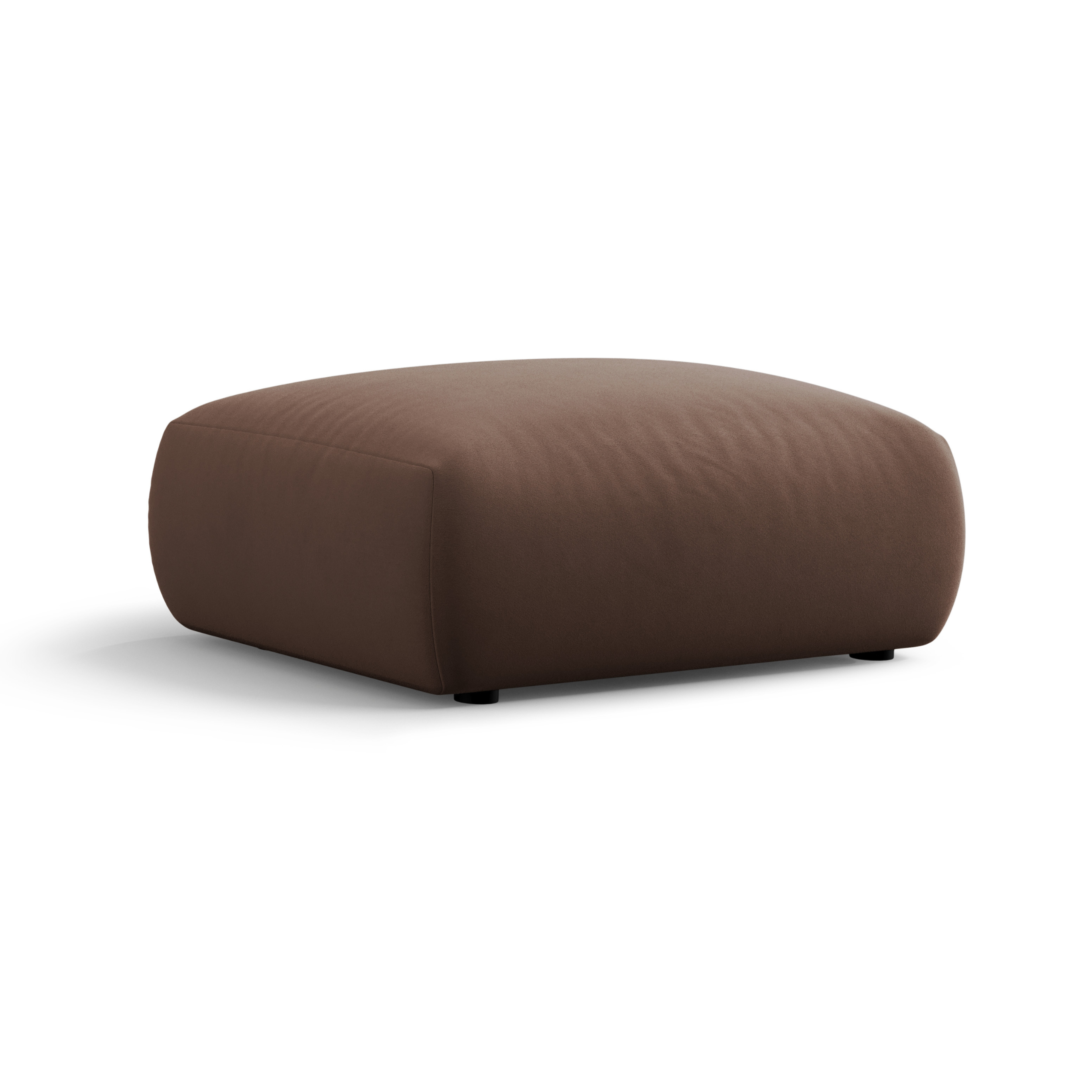 Fluwelen poef MATERA chocolade