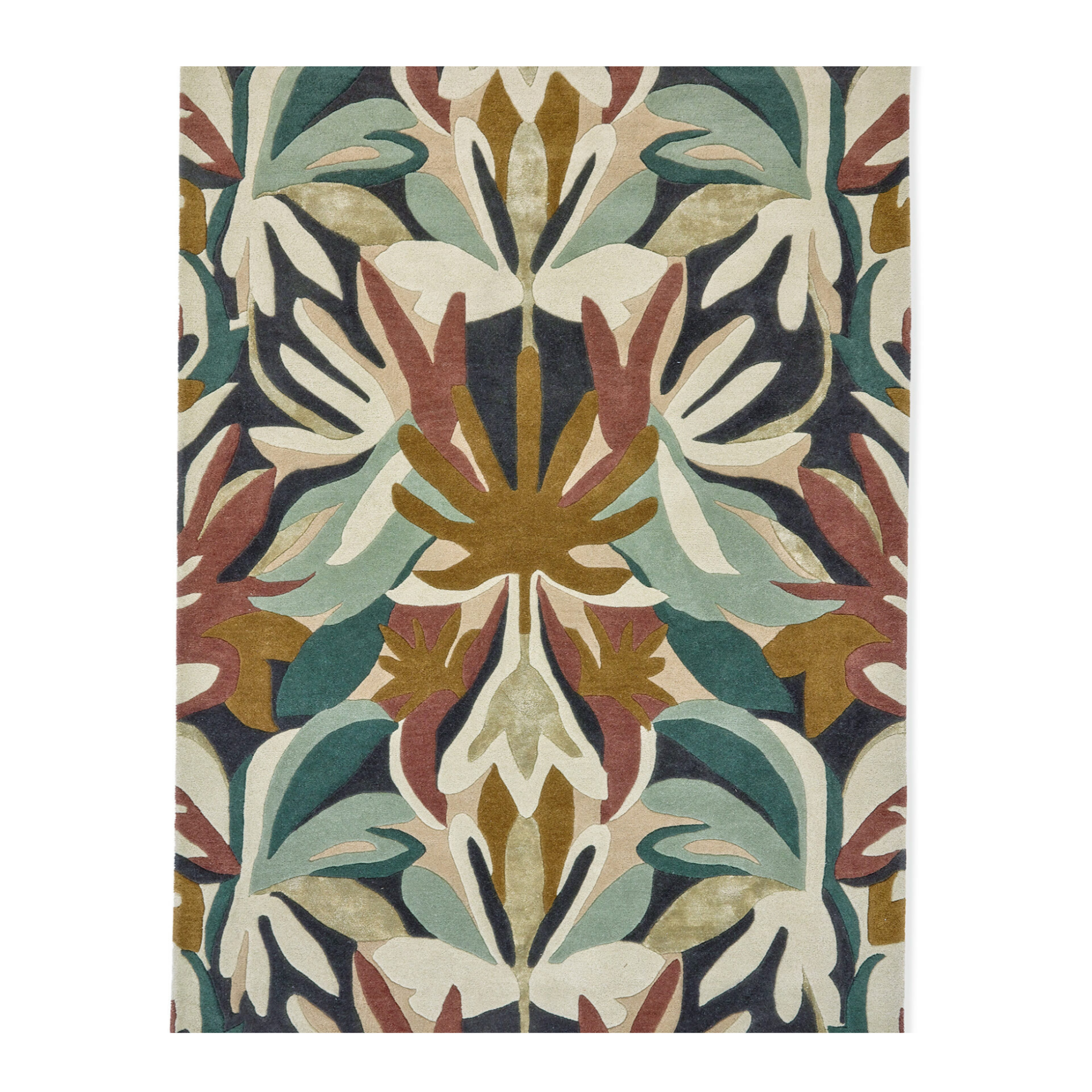 Vloerkleed MELORA POSITANO SUCCULENT groen-bruin