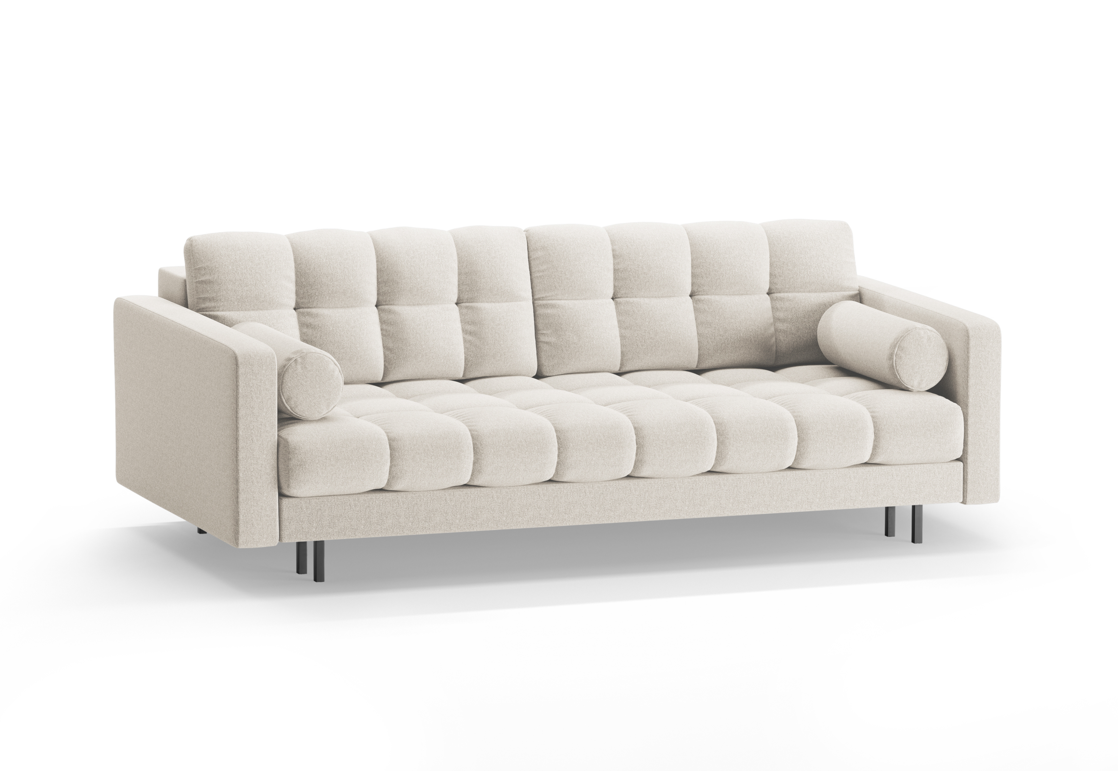 Sofa 3-zits met slaapfunctie BALI lichtbeige met zwarte basis