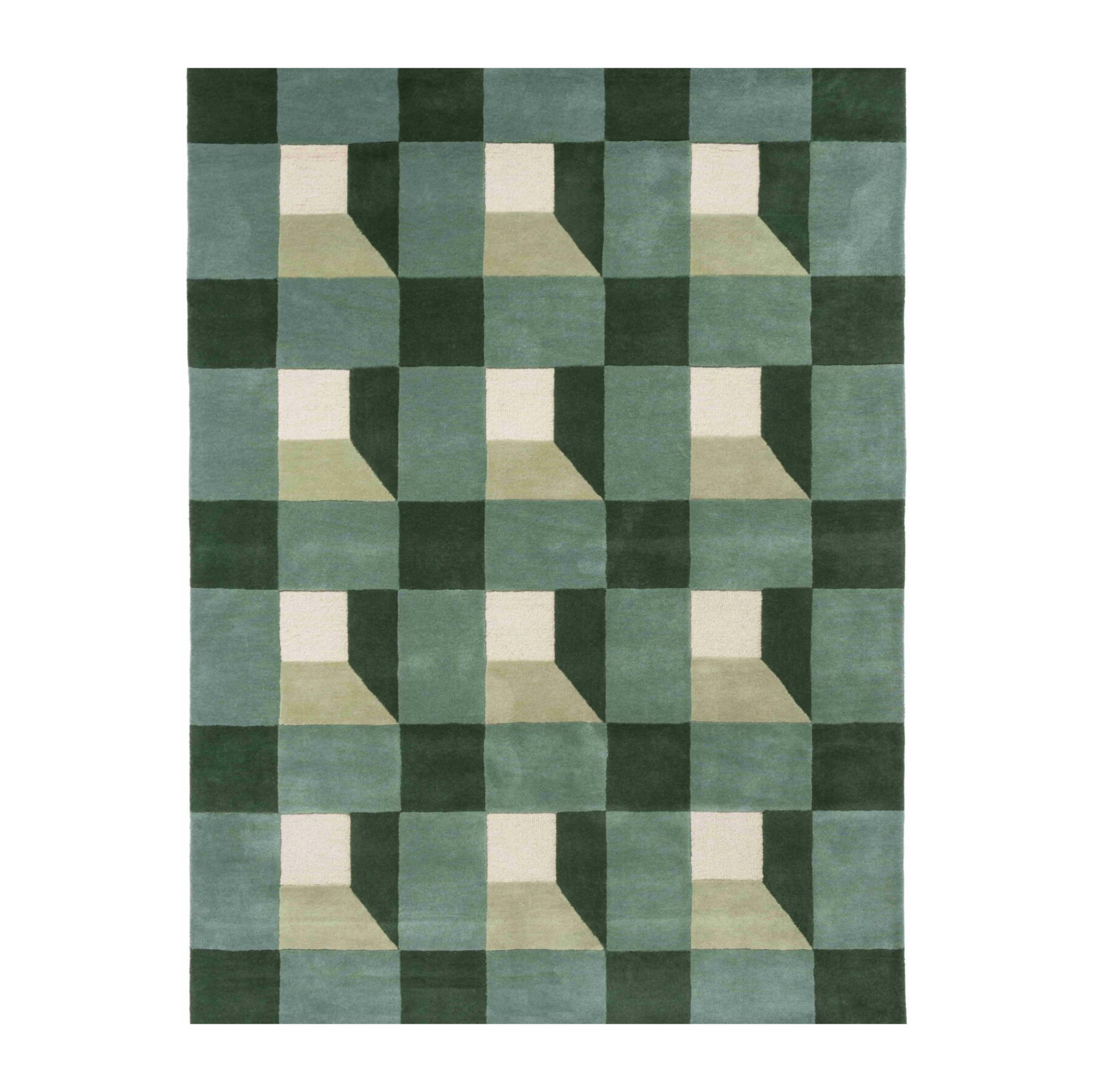 Vloerkleed BLOCKS FERN groen-beige