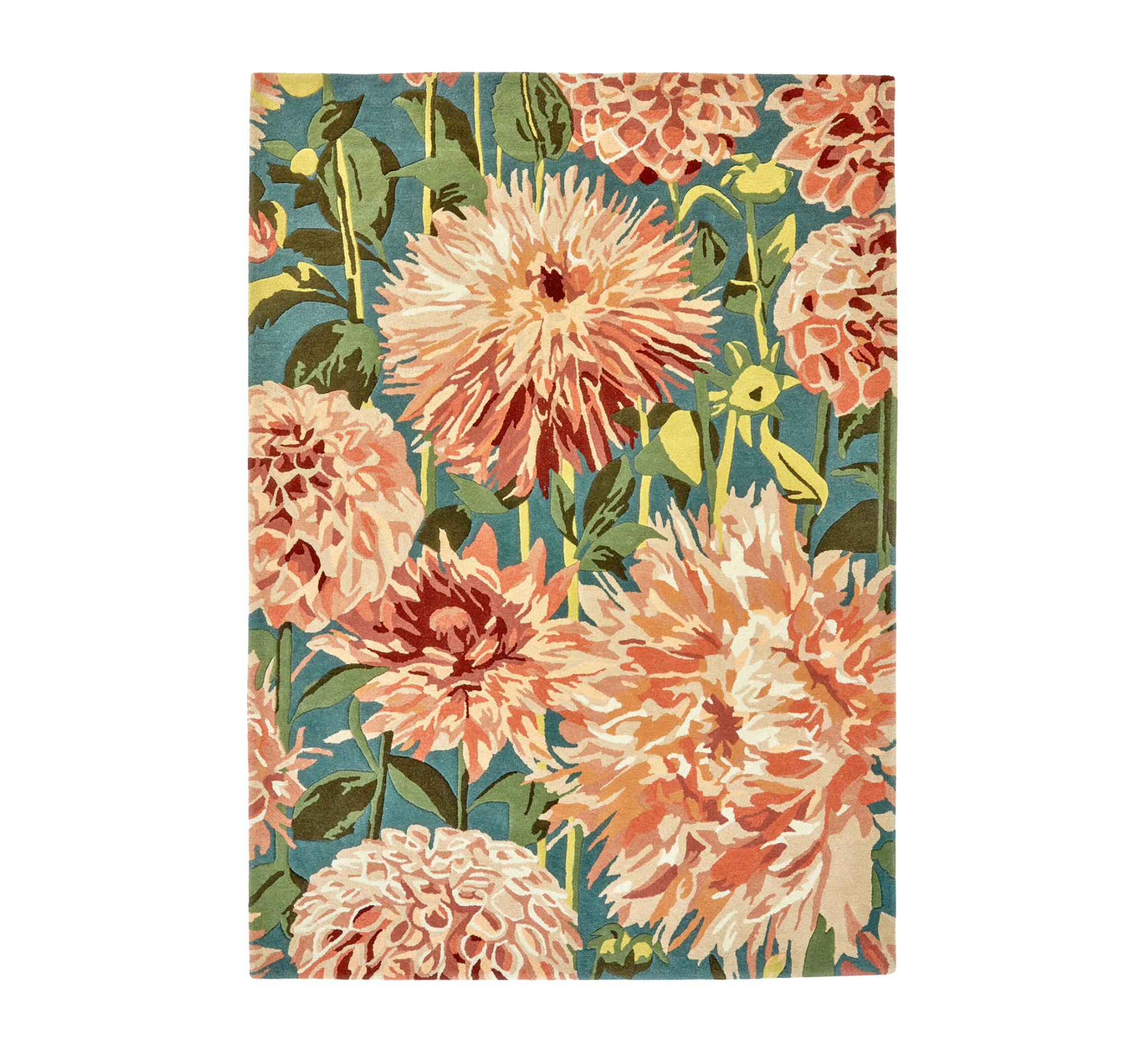 Vloerkleed DAHLIA CORAL WILDERNESS oranje-groen